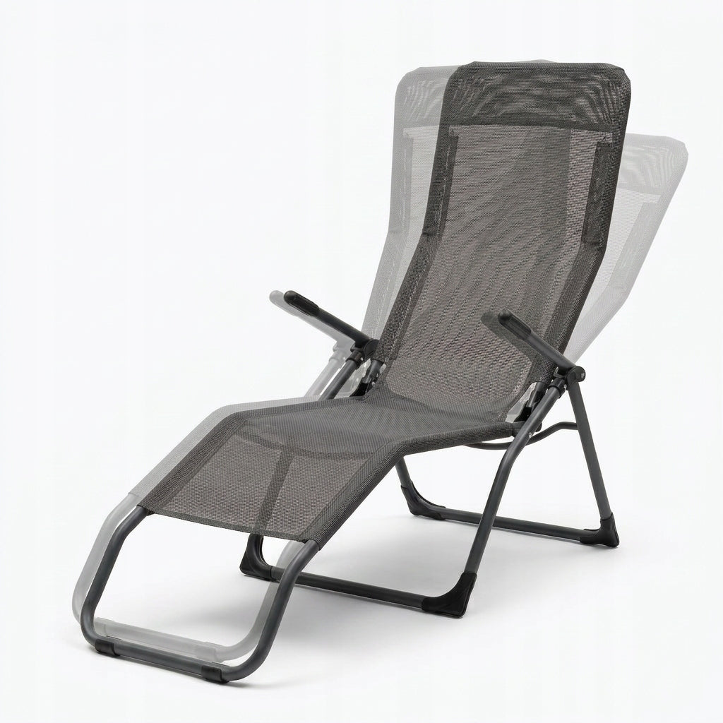 Garden Sun Lounger Profiled Folding BLACK S-Curve Texteline YS-30 Frame material synthetic material