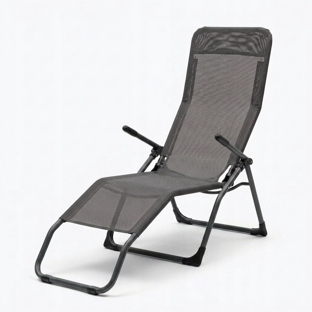 Garden Sun Lounger Profiled Folding BLACK S-Curve Texteline YS-30 Packaging status original
