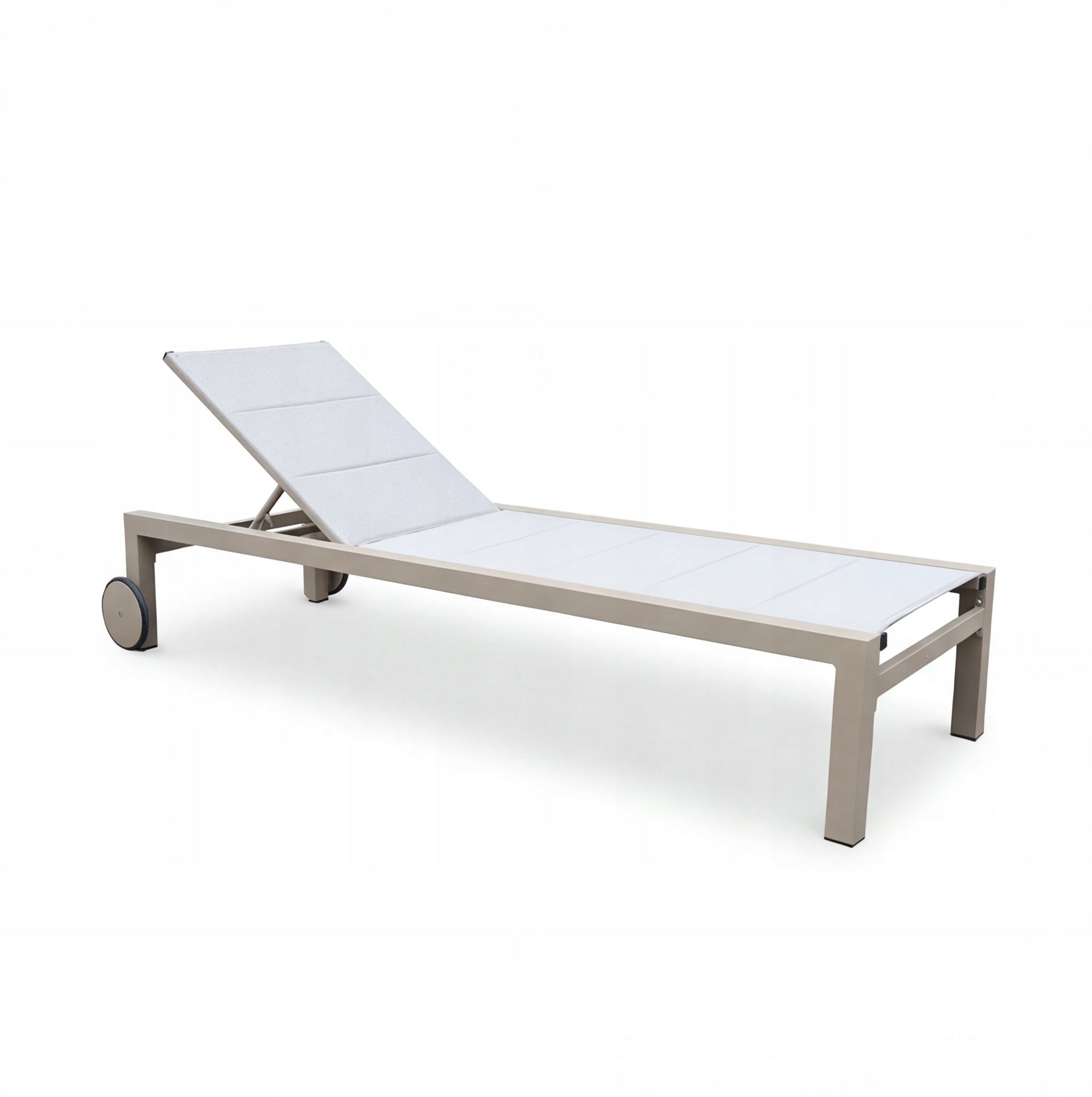 Garden Sun Lounger Swimming Pool Aluminium with Wheels Sun Lounger for Terrace 190x65x35 cm