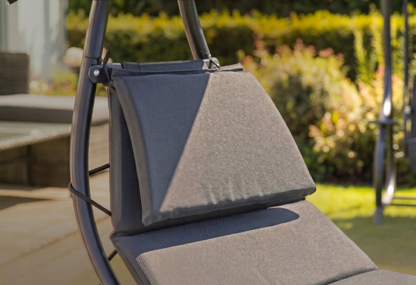 Garden Sun Lounger With Umbrella Couch With Canopy Bed Grey CARPA Manufacturer code Plażowy Leżak Leżanka z Materacem Popiel