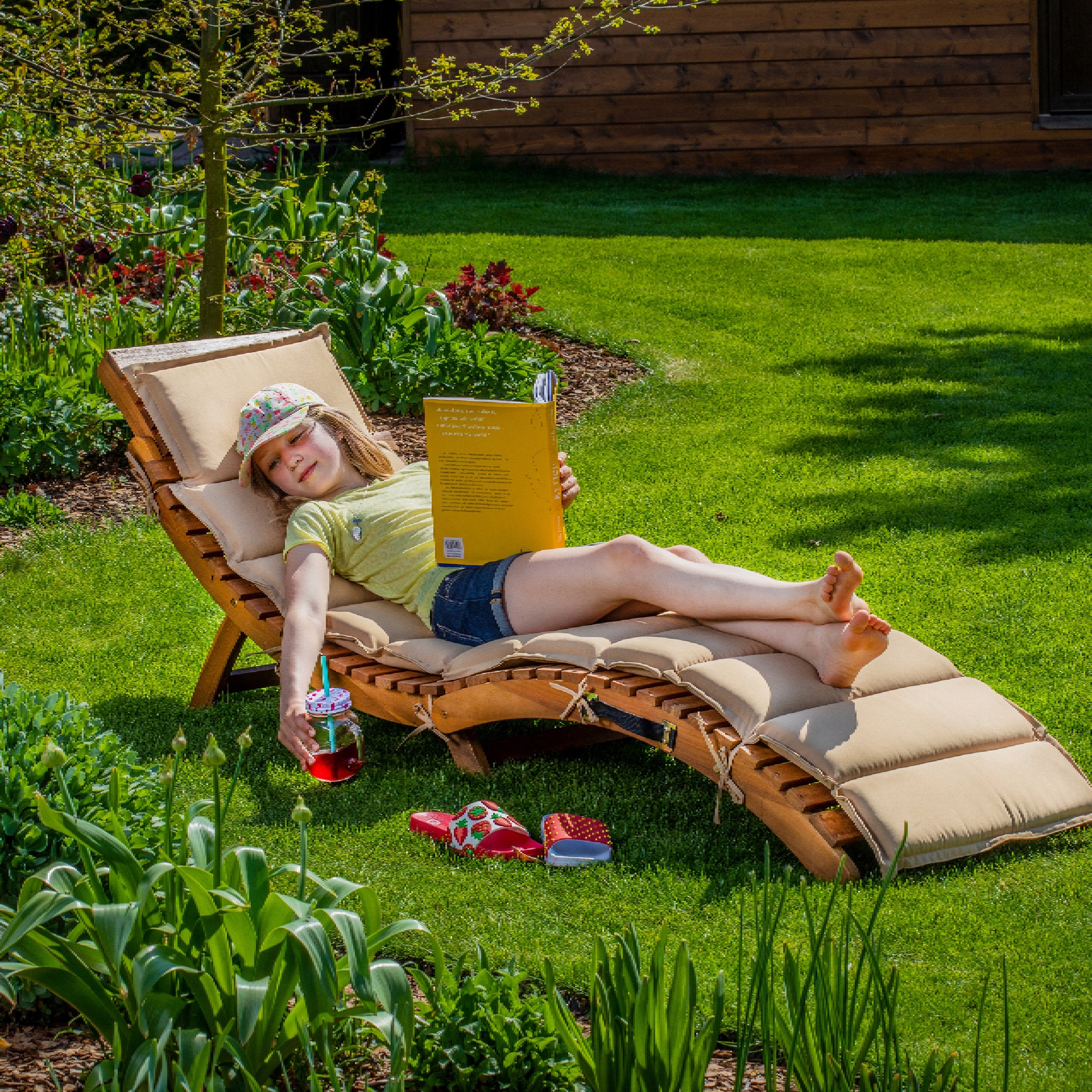 Garden Sun Lounger Wooden Acacia Fieldmann FDZN 4009-T Brand Fieldmann