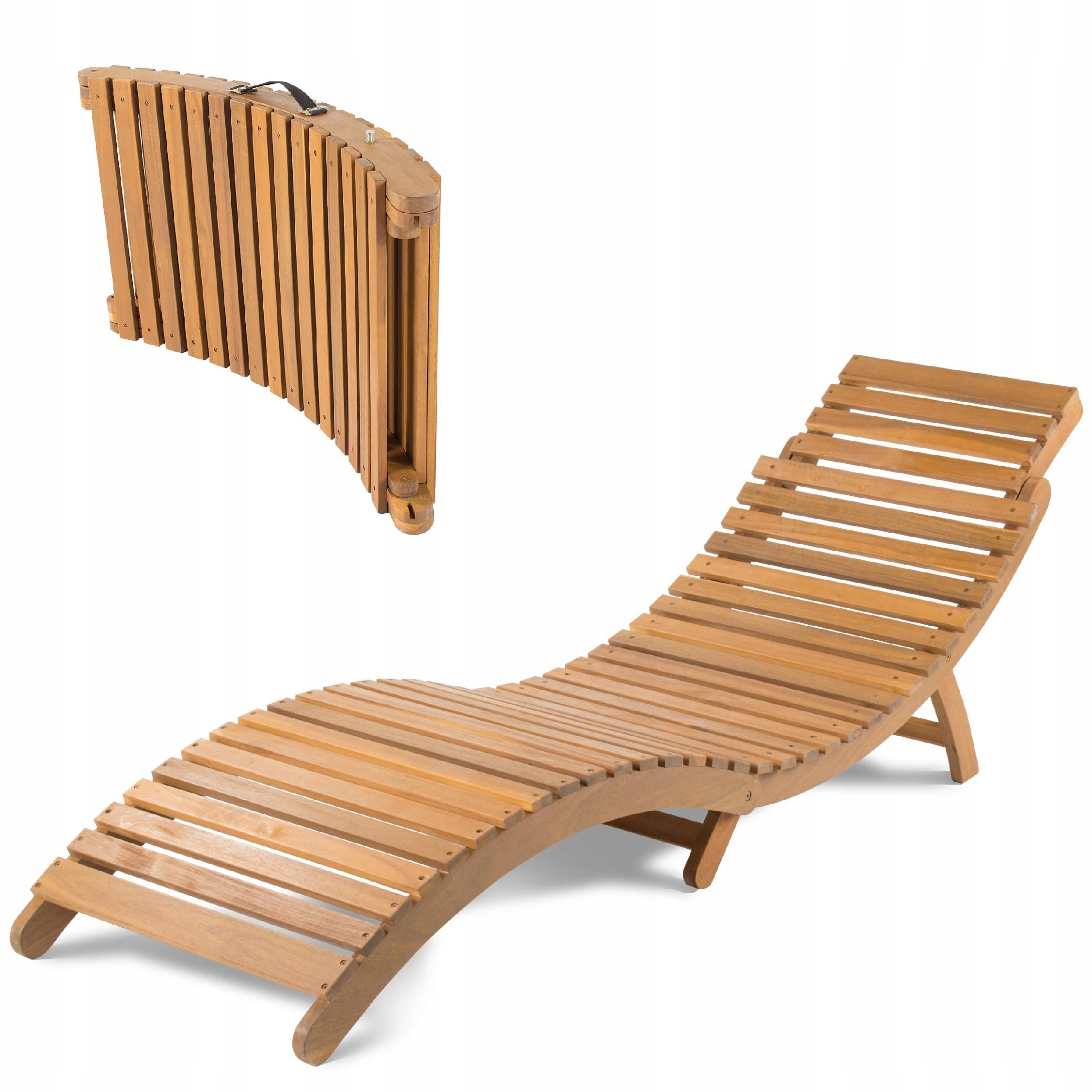 Garden Sun Lounger Wooden Acacia Fieldmann FDZN 4009-T