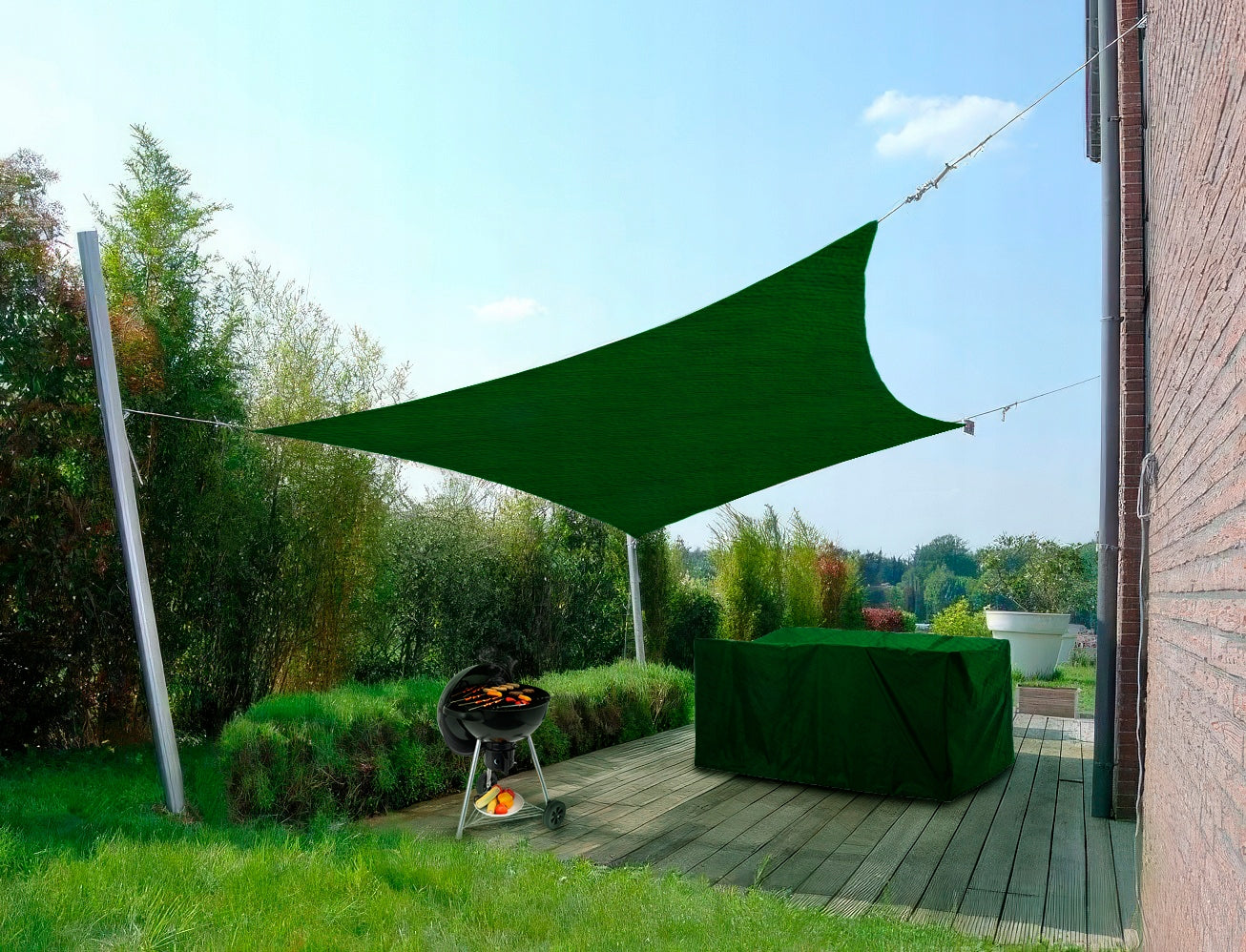 Garden Sun Sail for Terrace Waterproof Green 6x5m Awning EAN (GTIN) 5906496188718