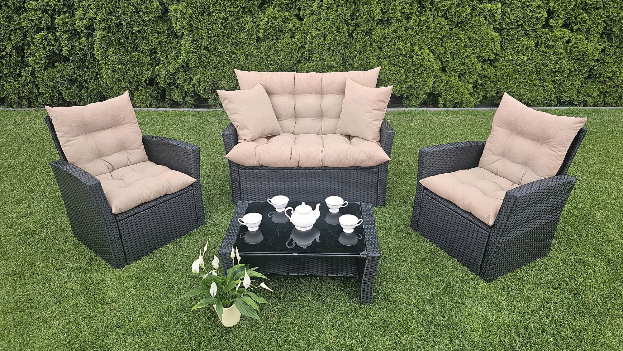 Garden Swing Cushion 160x55x55 Beige Linen Manufacturer no brand