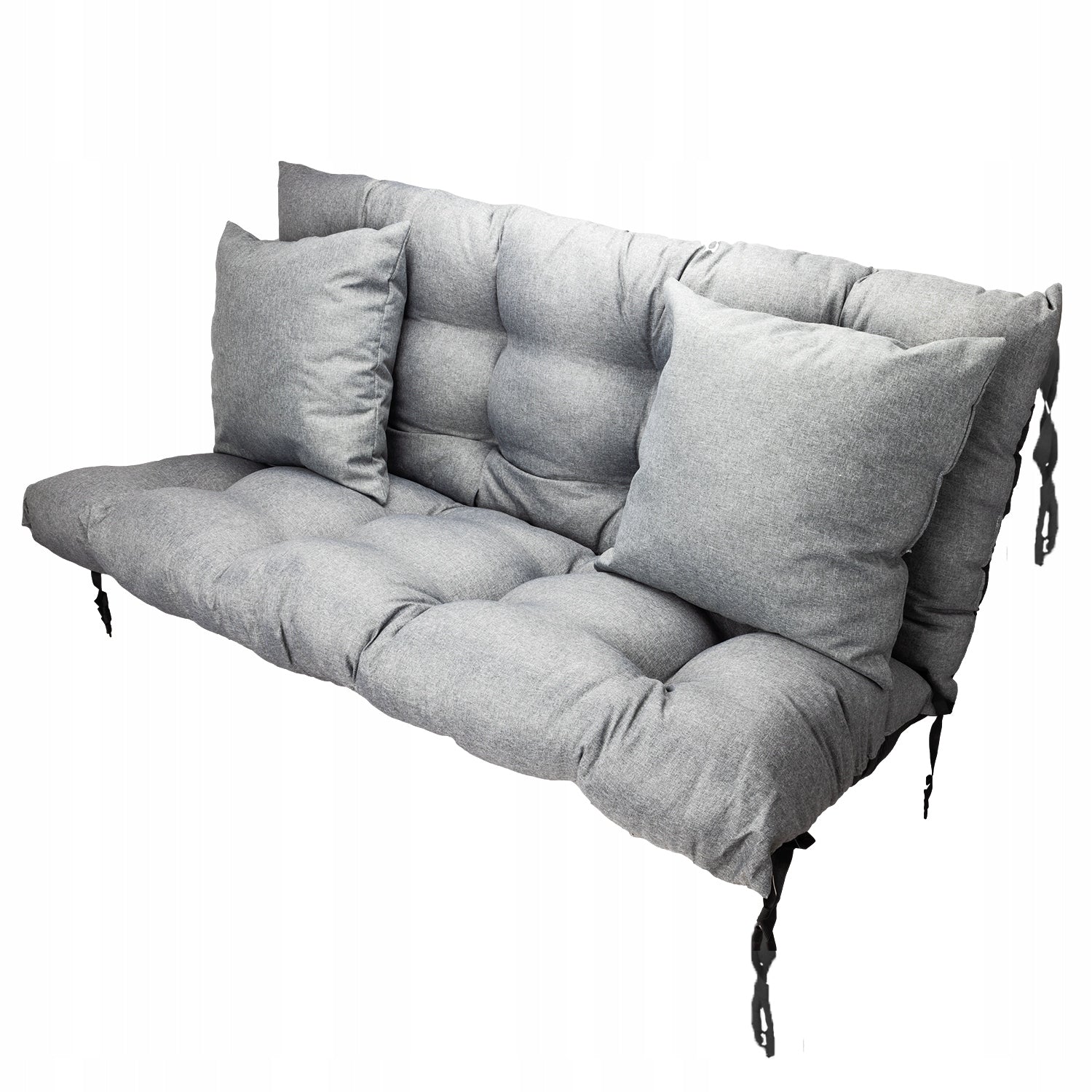Garden Swing Cushion Ratan Bench 160x50x60+Freebie Cushions Grey Packaging status original