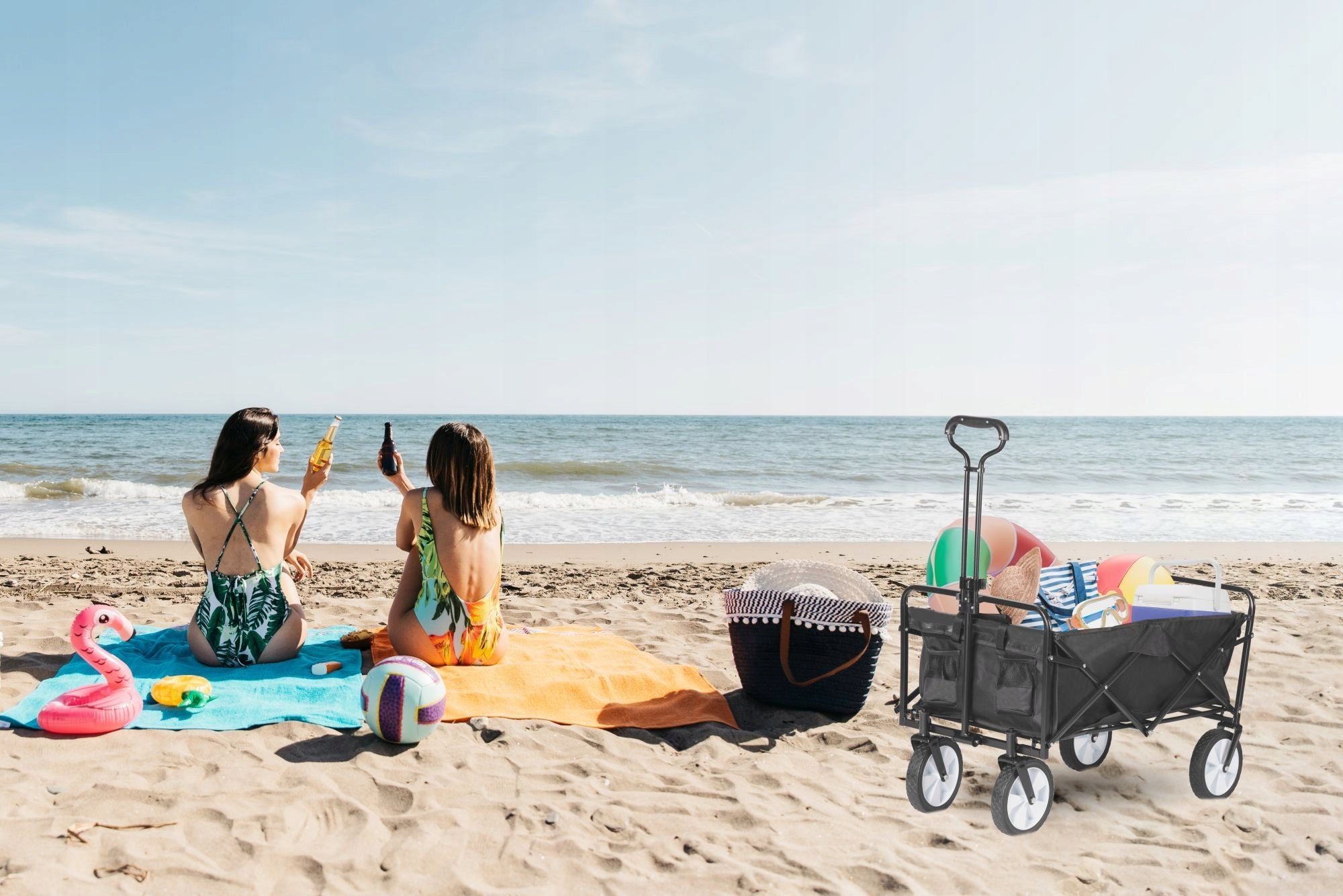 Garden Transport Trolley 100L Folding Large Beach Tourist Black Manufacturer code G-231