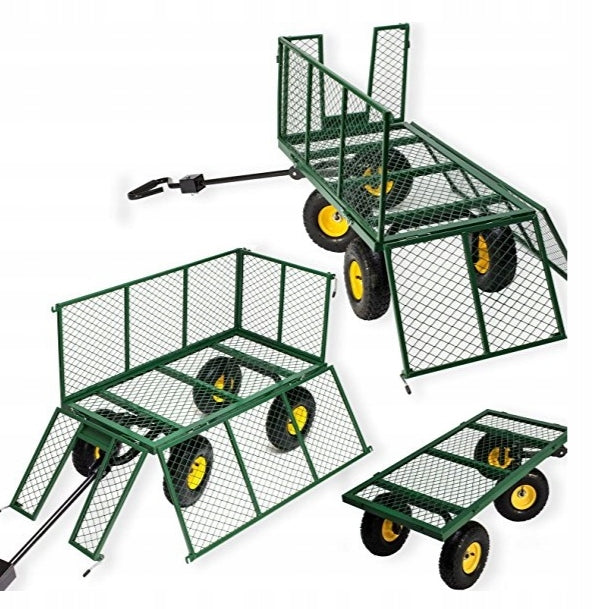 Garden Transport Trolley Large 102x52 cm High Sides Strong up to 350kg Manufacturer code DWO02DK przyczepka do traktorka
