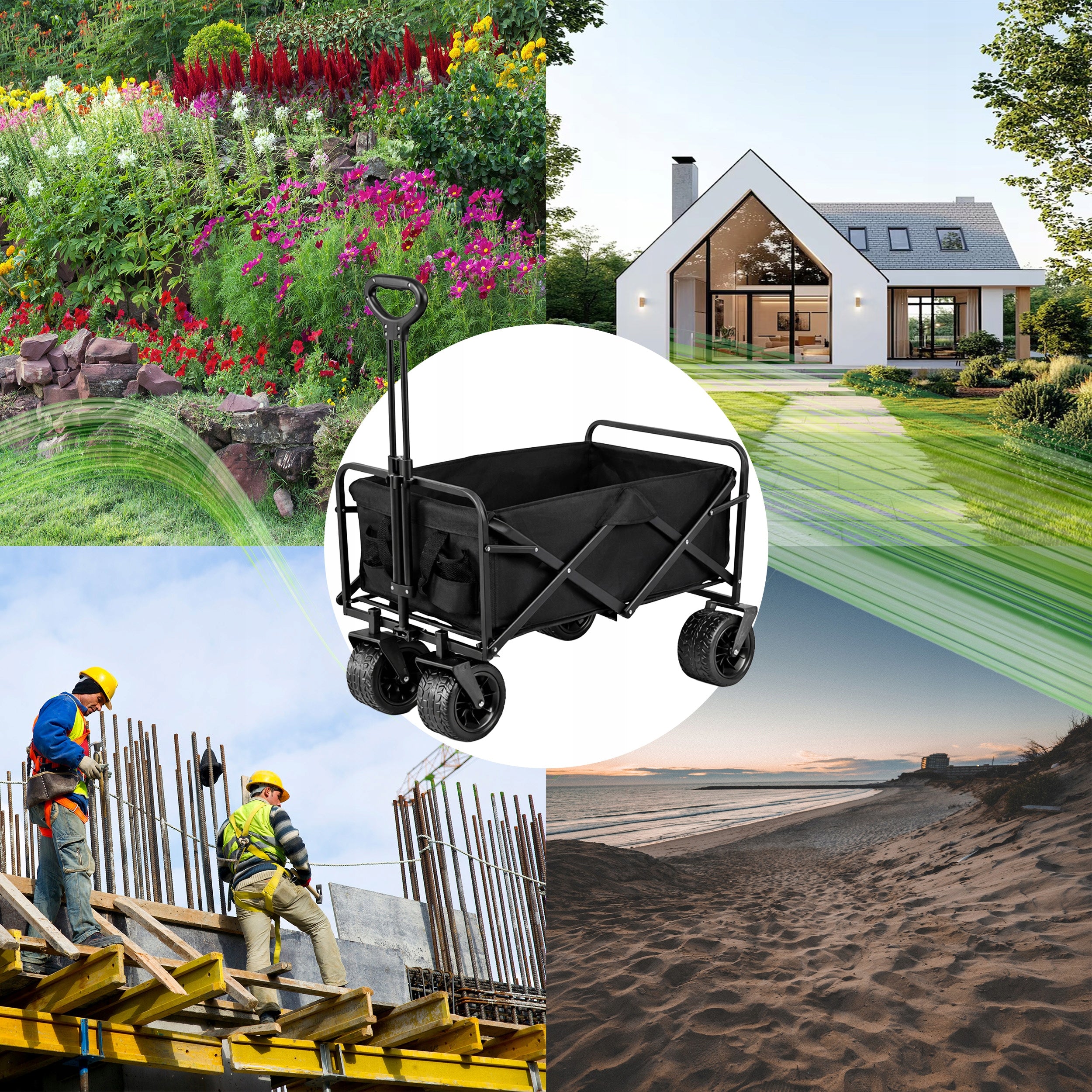 Garden Transport Trolley Tourist Folding Trailer Dump Truck 120L Packaging status original