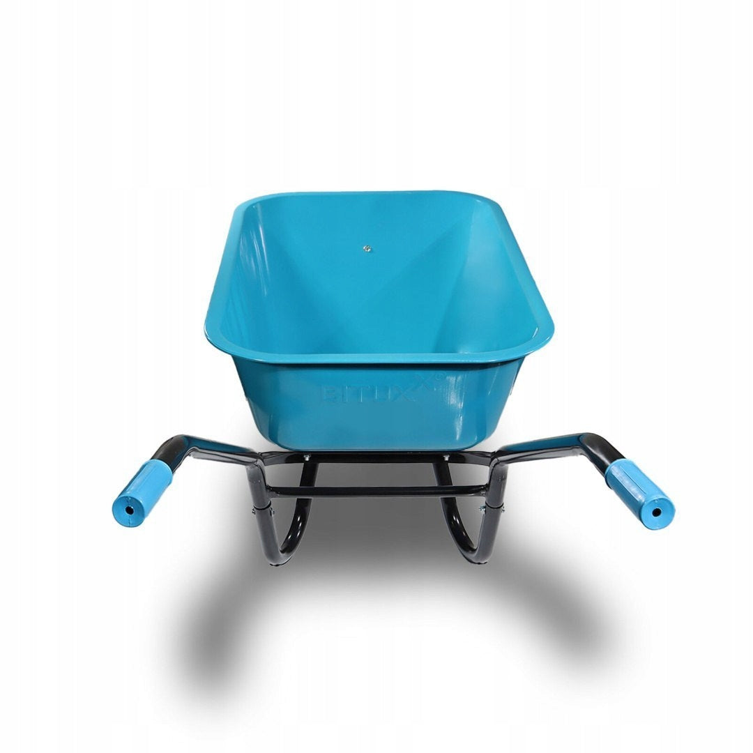 Garden Wheelbarrow Solid Wheelbarrow 100L Single Wheel Blue Strong 250kg Brand Bituxx