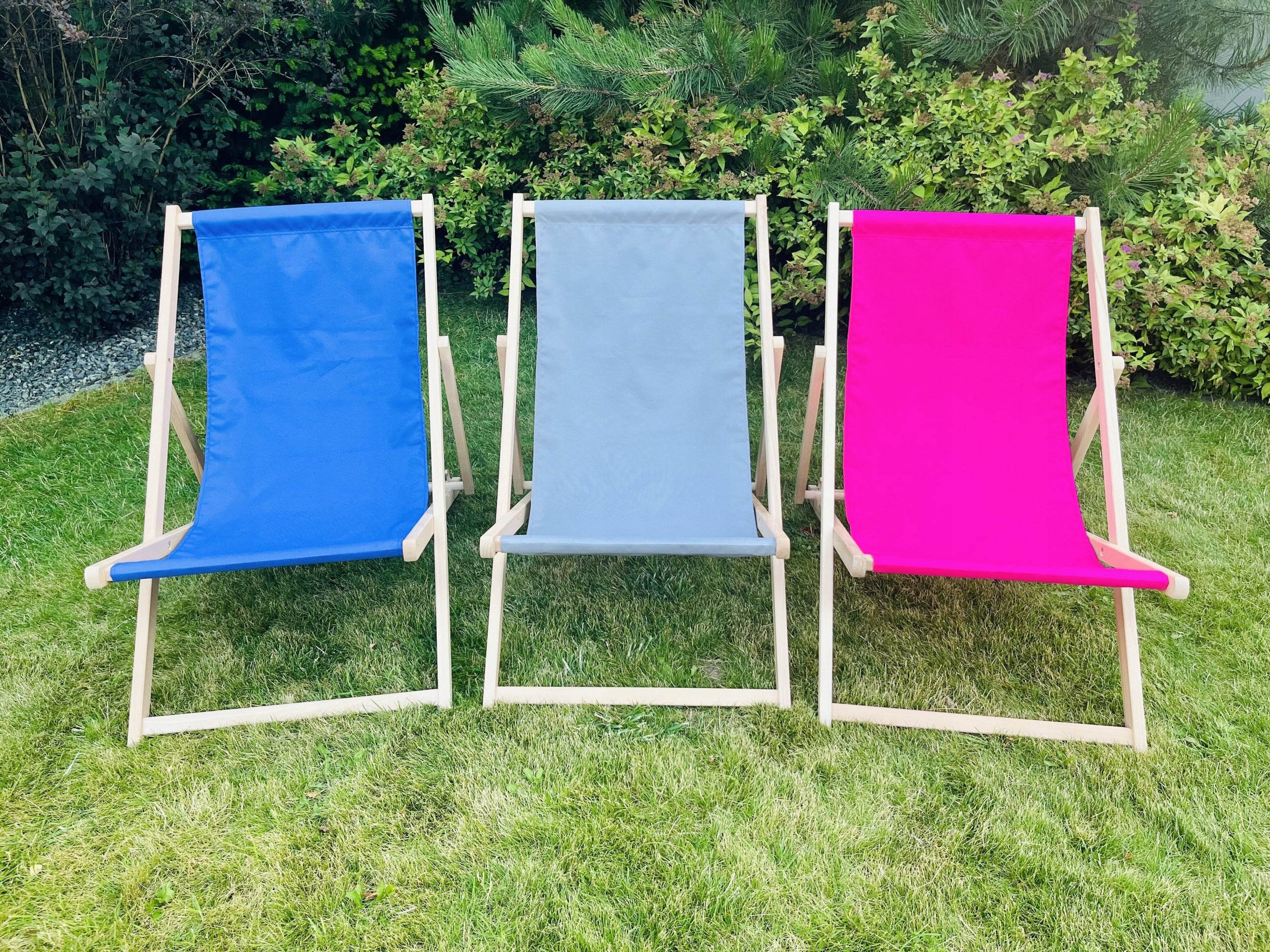 Garden Wooden Sun Lounger THICK SLATS for Balcony Terrace Garden FOLDING GREY Brand no brand