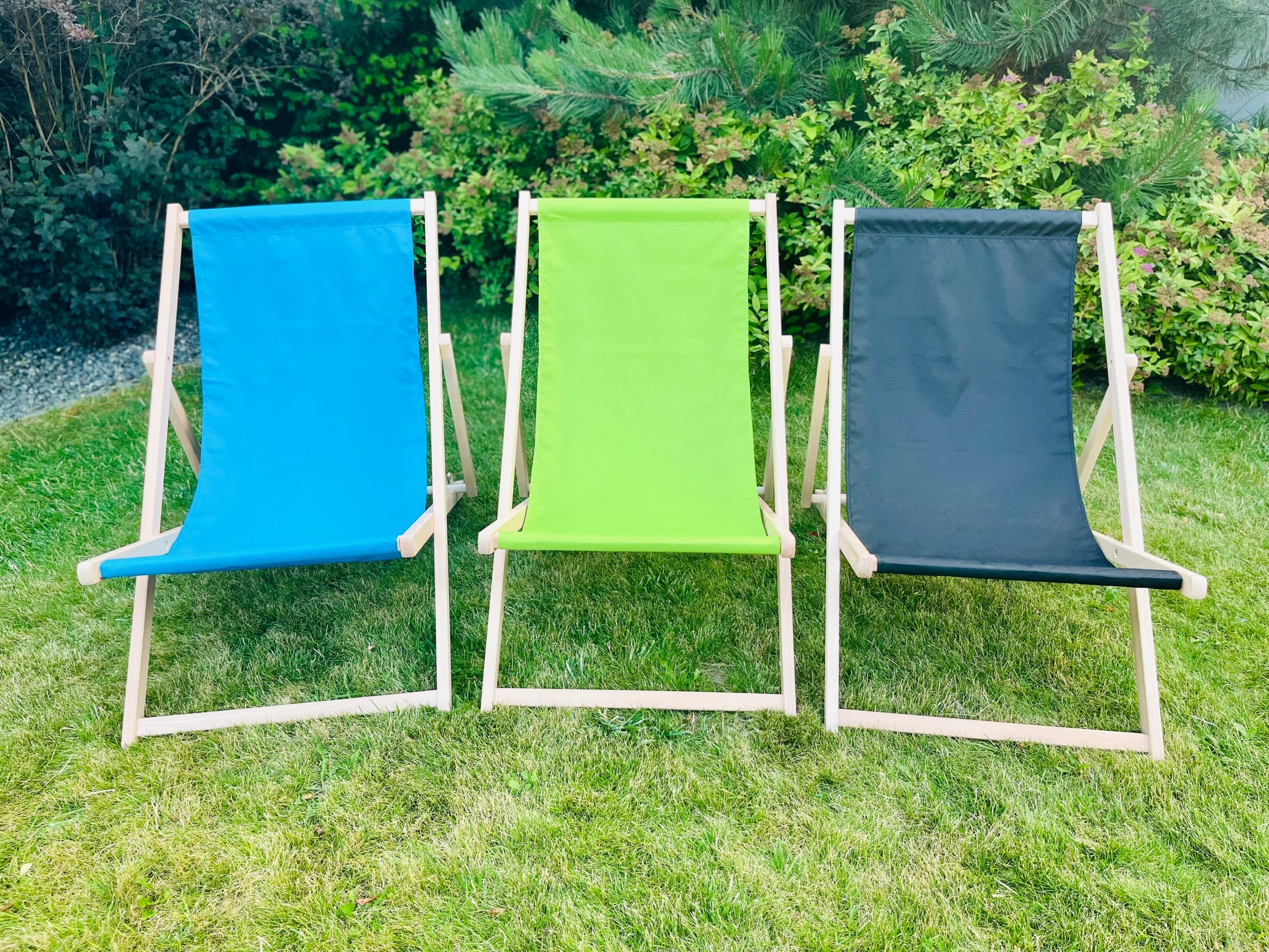 Garden Wooden Sun Lounger THICK SLATS for Balcony Terrace Garden FOLDING GREY Manufacturer code szary