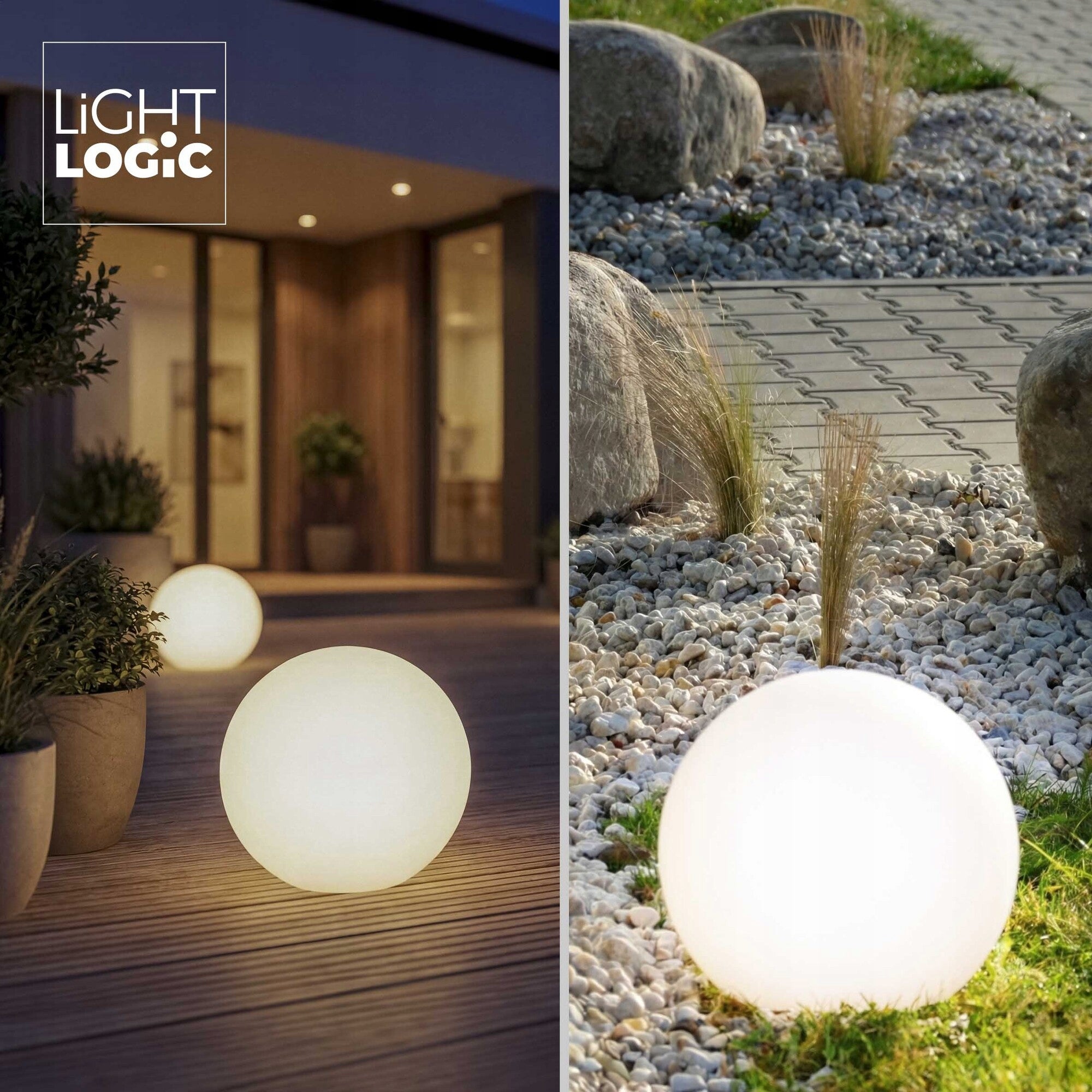 Garden ball white LL BELO 30 M E27 outdoor IP65 30cm Thread type E27