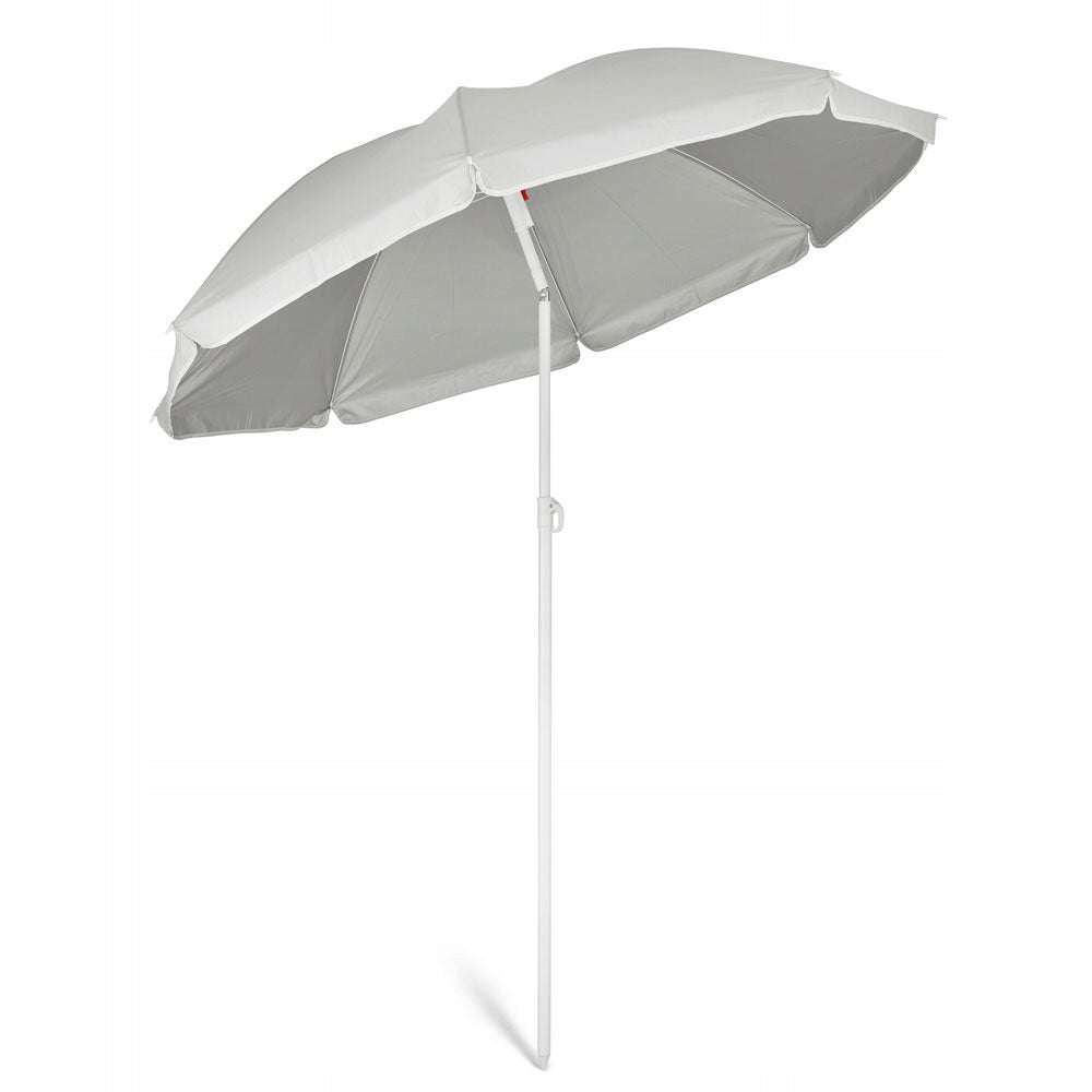 Garden beach umbrella, 140 cm, UV protection, tiltable, WITH COVER, gray