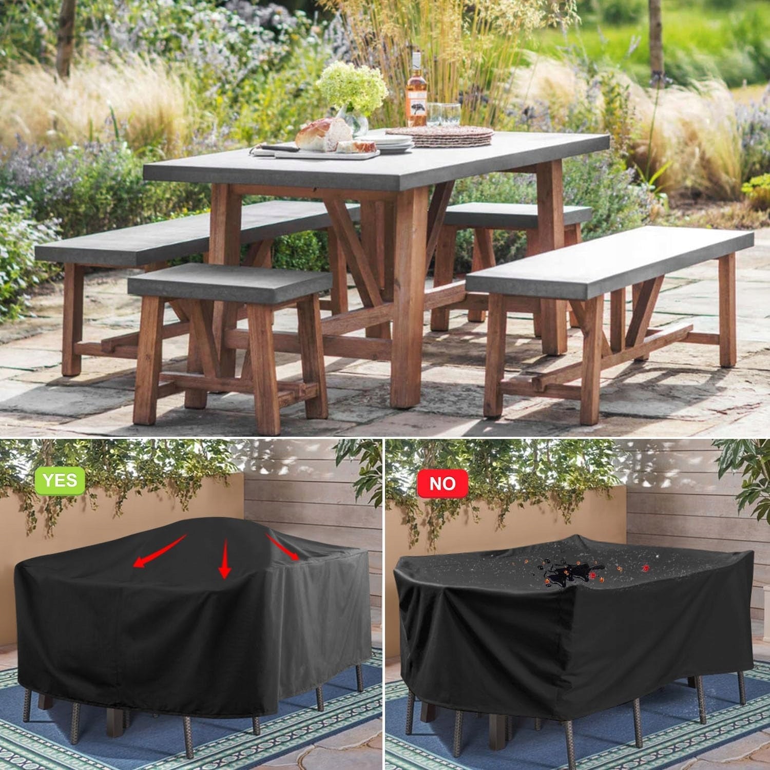 Garden cover for bench black 250 x 250 x 100 cm Manufacturer no brand