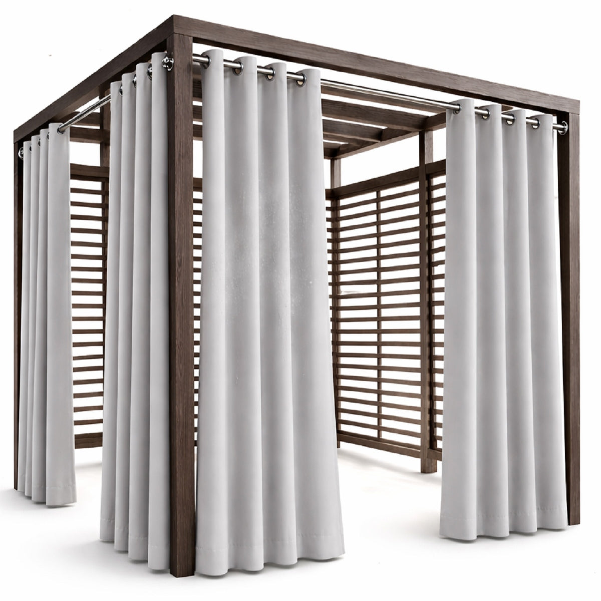 Garden curtain 200x220 waterproof on wheels garden pergola light grey