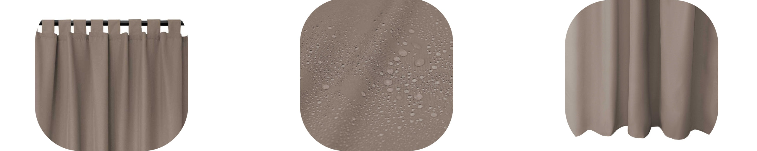 Garden curtain waterproof 155x200 cm DARK BEIGE curtains for terrace Manufacturer code Rolmajster zasłony na taras