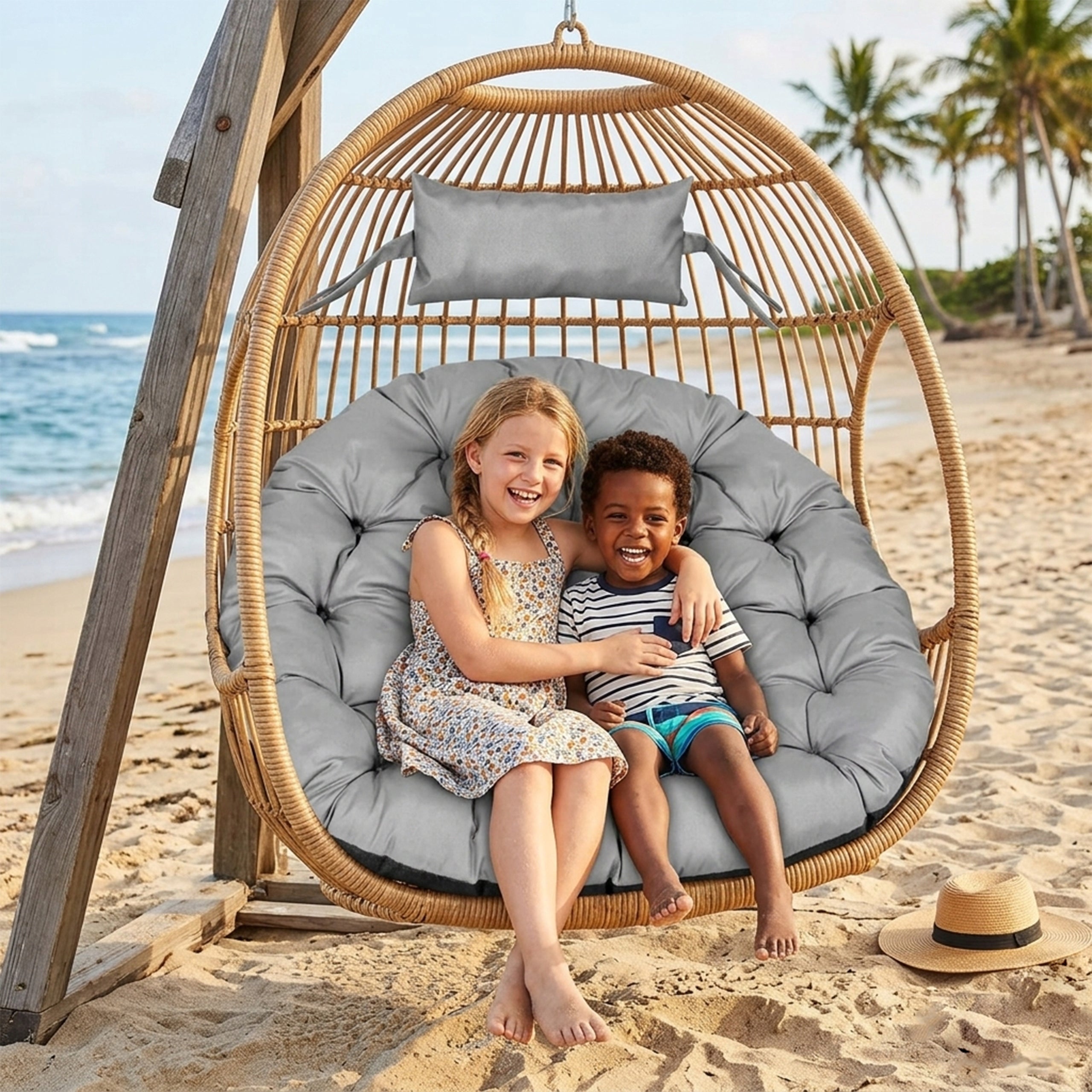 Garden cushion 120x90 cm for armchair hanging stork nest cocoon chair Cushion thickness 12 cm