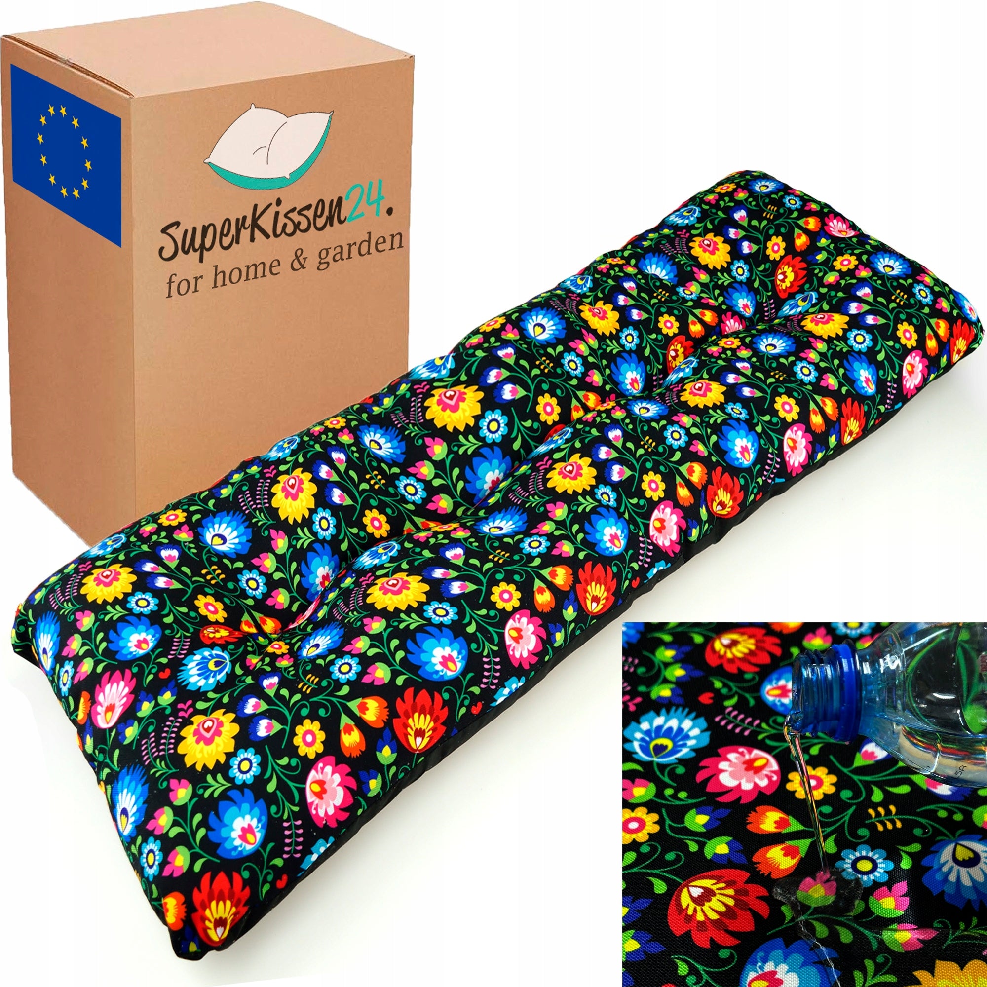 Garden cushion for bench swing pallet water resistant 120x38 FOLK ŁOWICKA