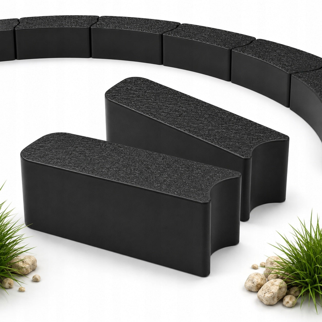 Garden edging 2,4m 240cm Black Lawn Palisade 11cm For Ankle Discount