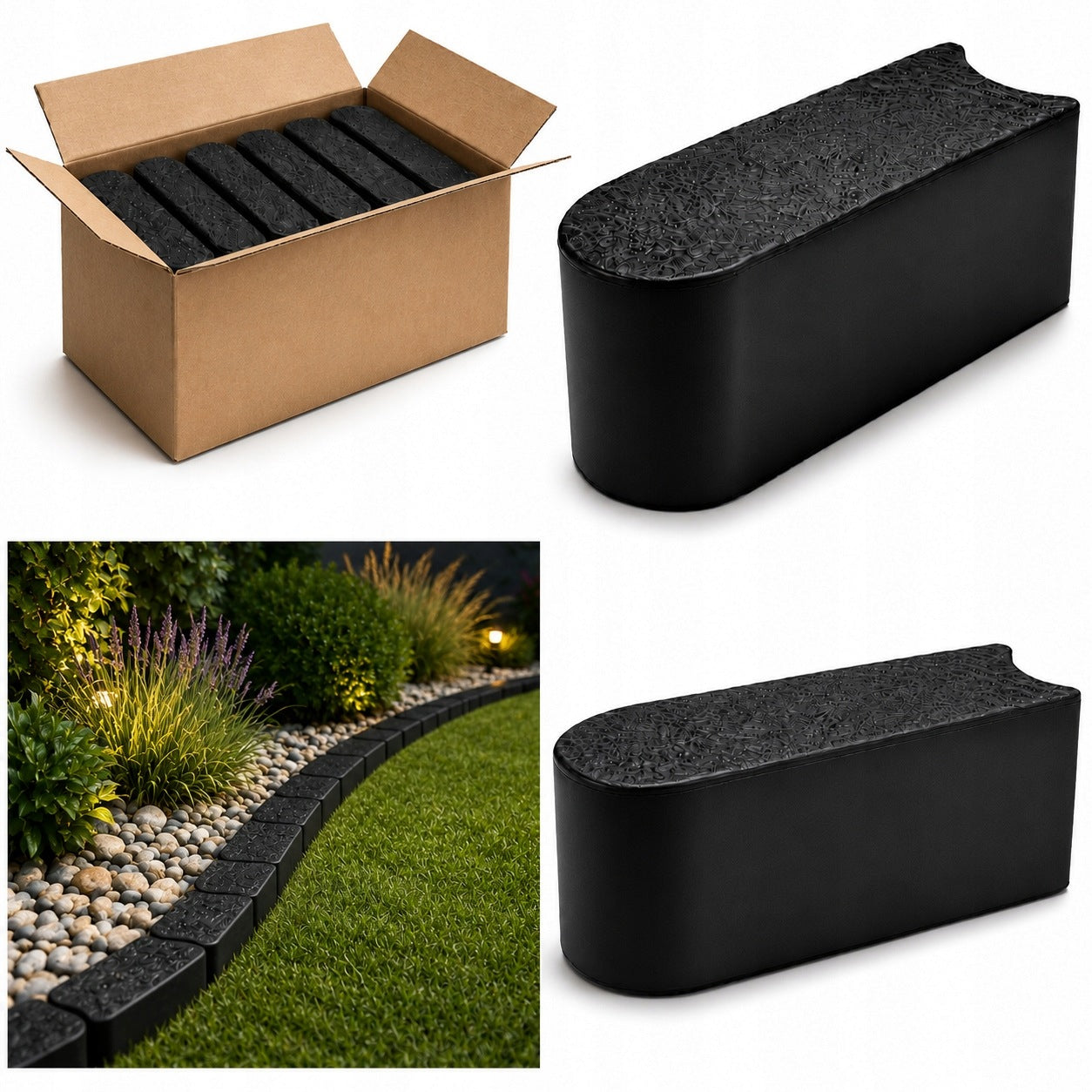 Garden edging black 2,4m 11cm lawn palisade fence