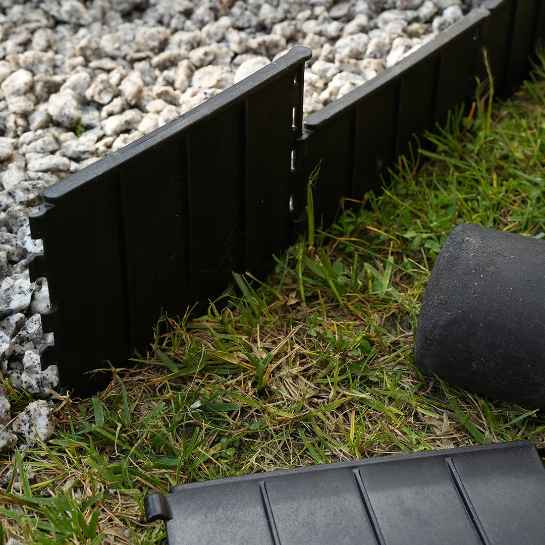 Garden edging hammered 12cm 10m | Flexible, durable, digging-free installation Color black