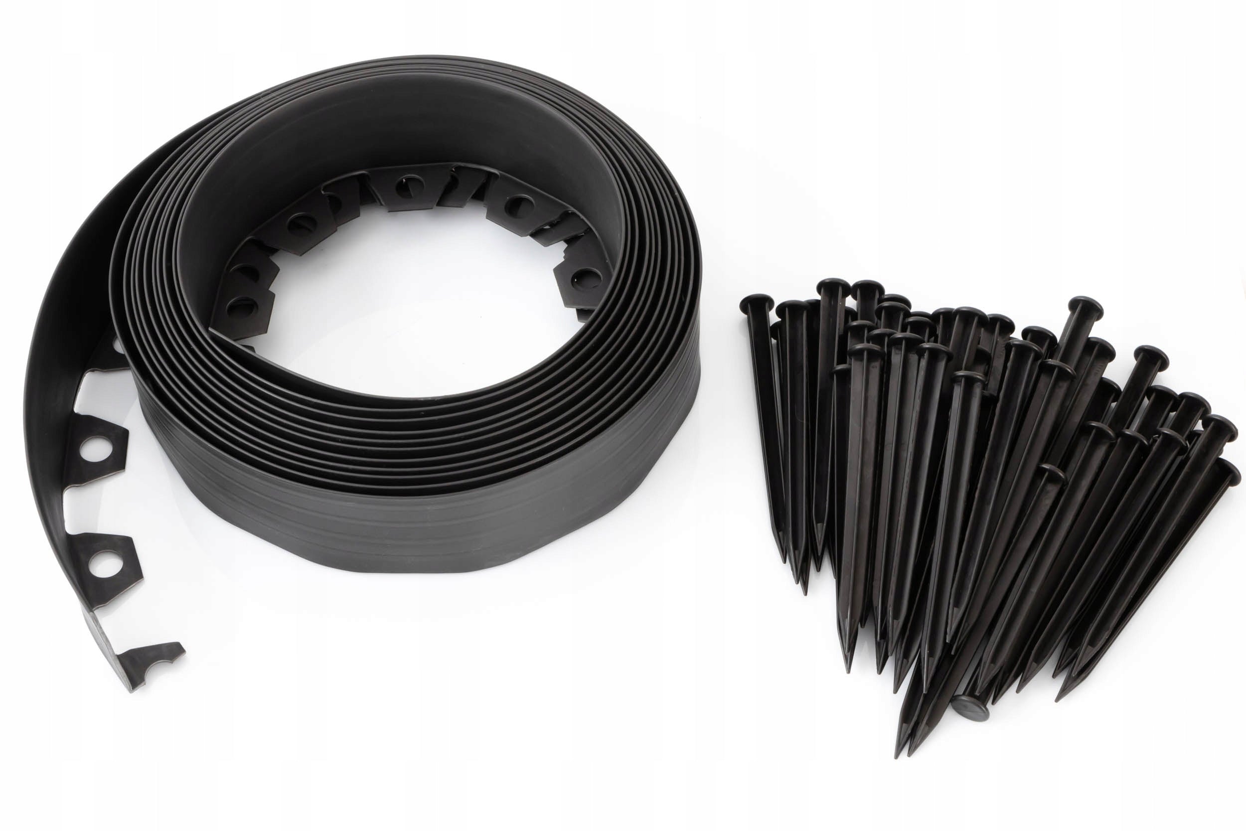 Garden edging lawn plastic 10m black 8cm Material plastic