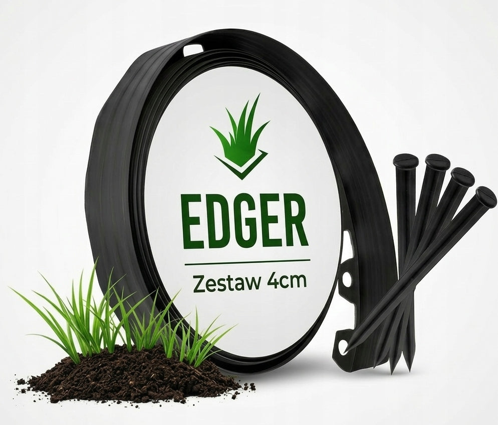Garden edging plastic 10m black 4cm Lawn