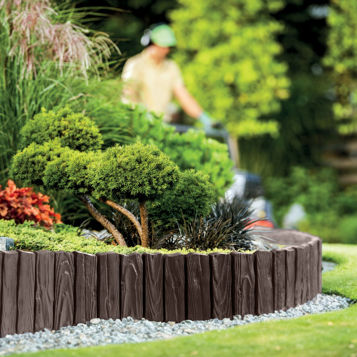 Garden edging plastic 406 cm x 22 cm palisade Manufacturer code 1028575
