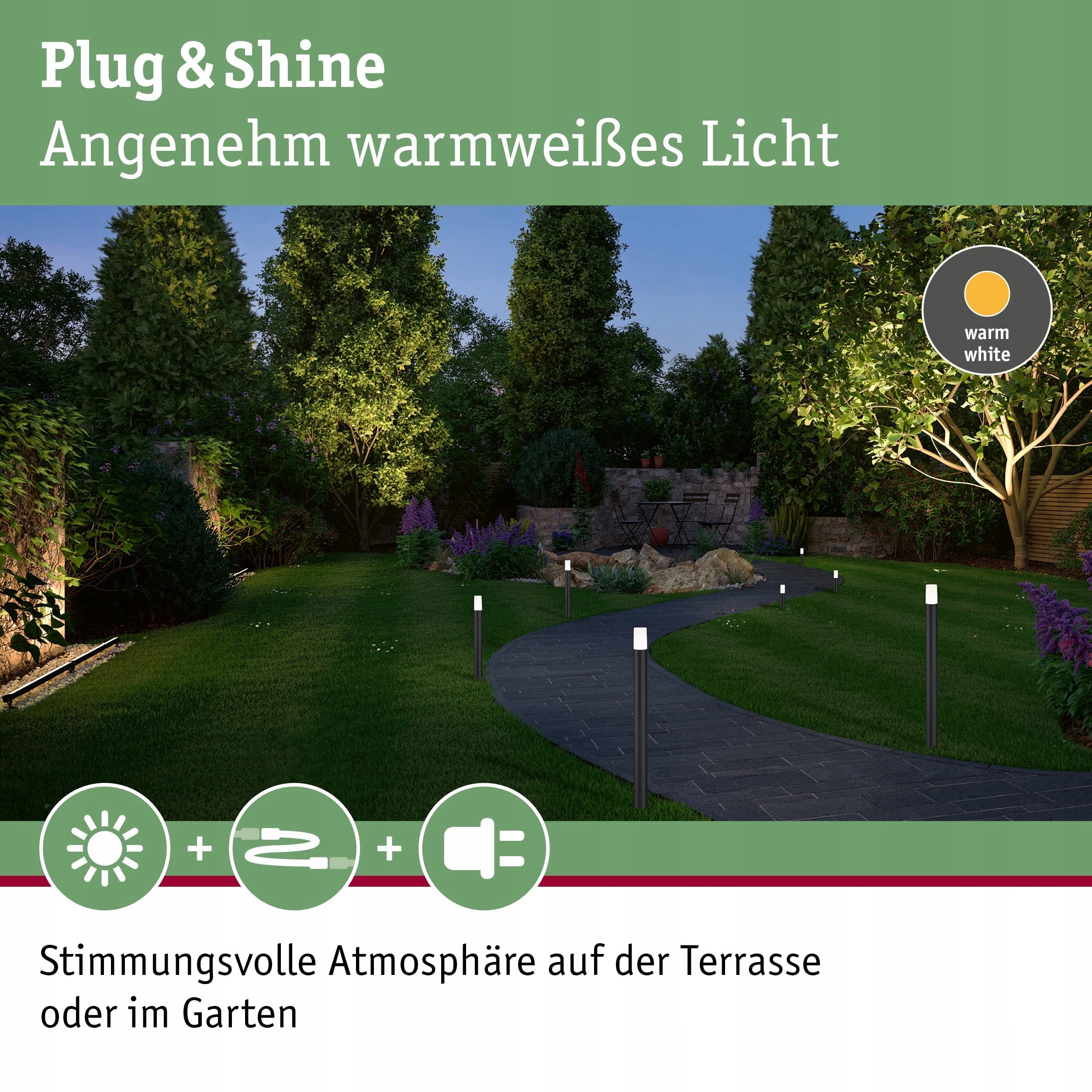 Garden fixture Plug&Shine FLARE 400 IP65 3W 150lm 3K 24V PL94536 Thread type built-in LED source