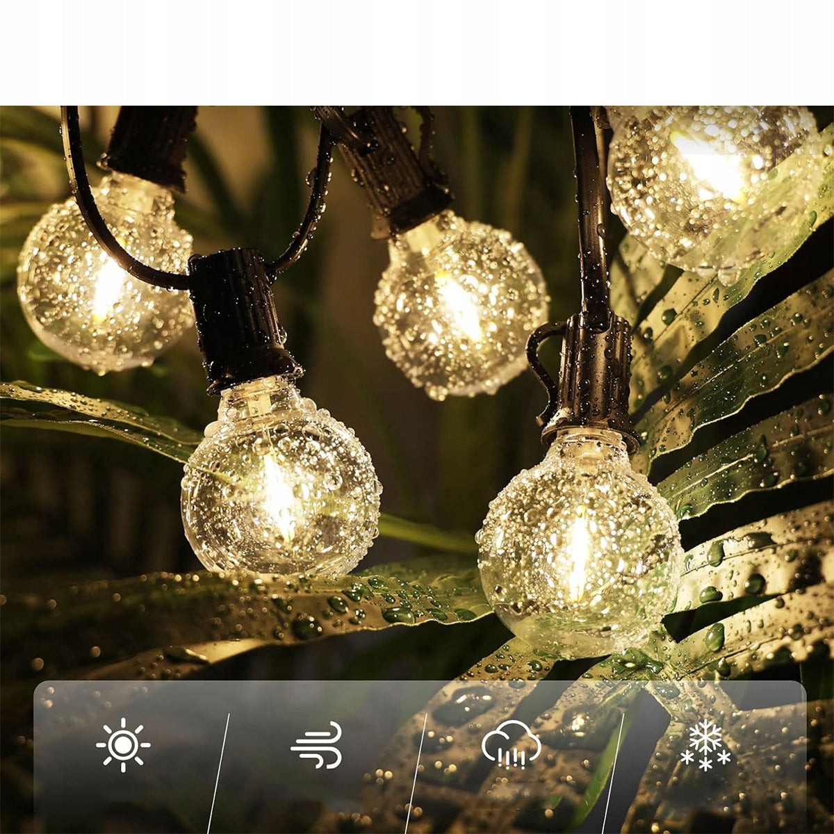 Garden garland 18m + 30 bulbs G40 LED waterproof Length 1800 cm