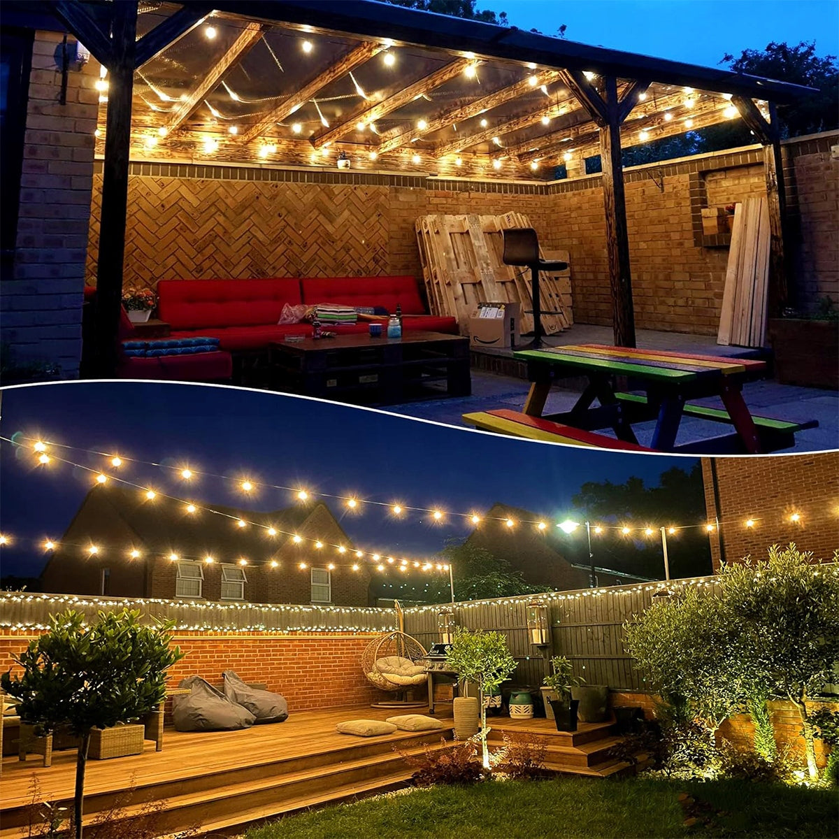 Garden garland 18m + 30 bulbs G40 LED waterproof Number of light points 31 - 40