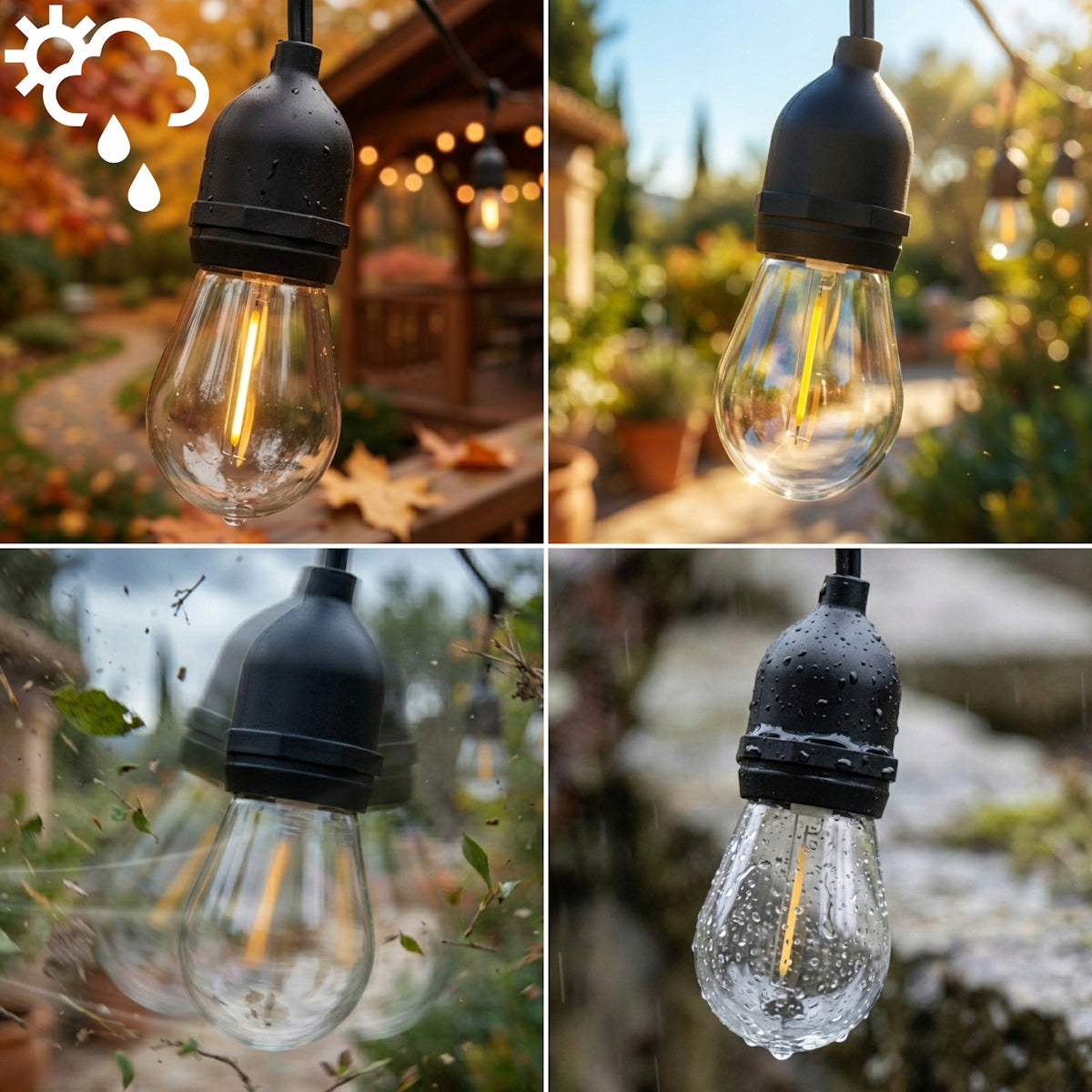 Garden garland light LED lights E27 10 m chain 20 bulbs DEDRA Brand Dedra
