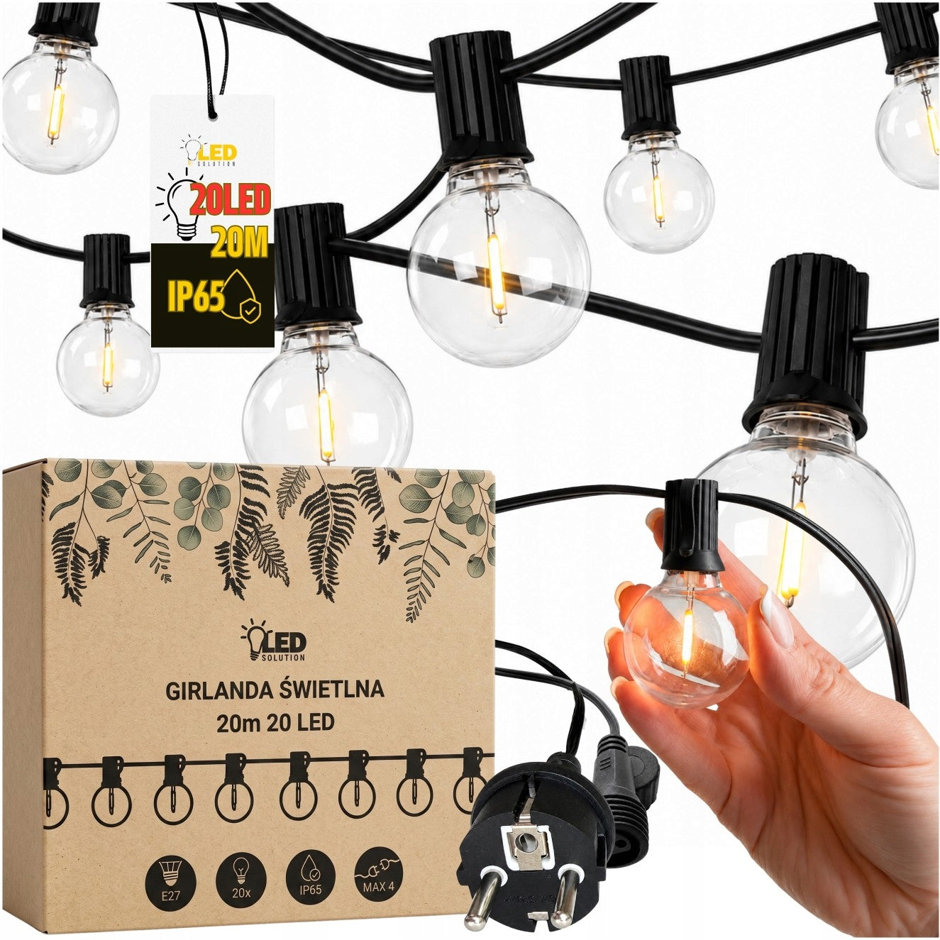 Garden garland light terrace garden 20m 20 bulbs waterproof chain