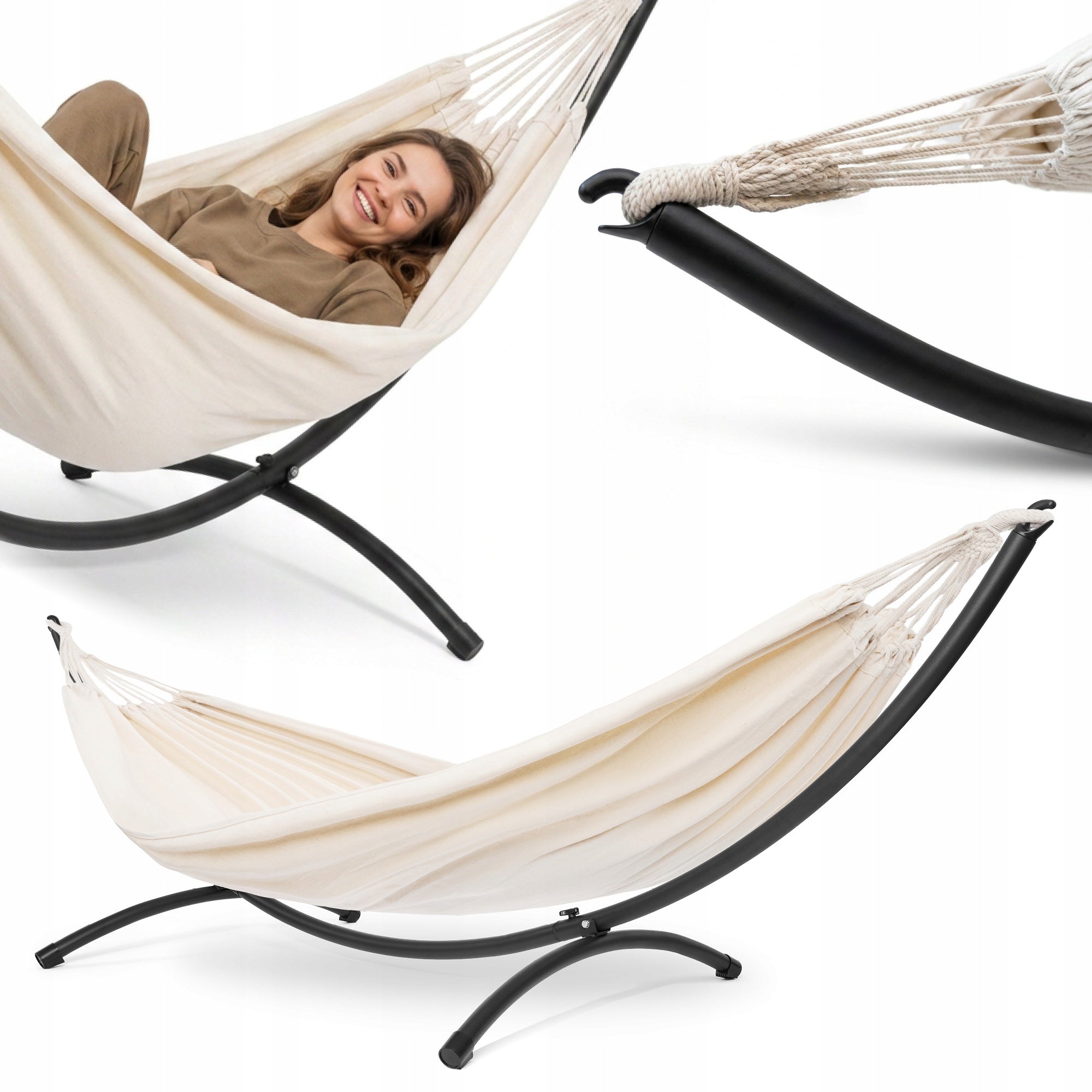 Garden hammock set + metal arch frame – ready relaxation zone