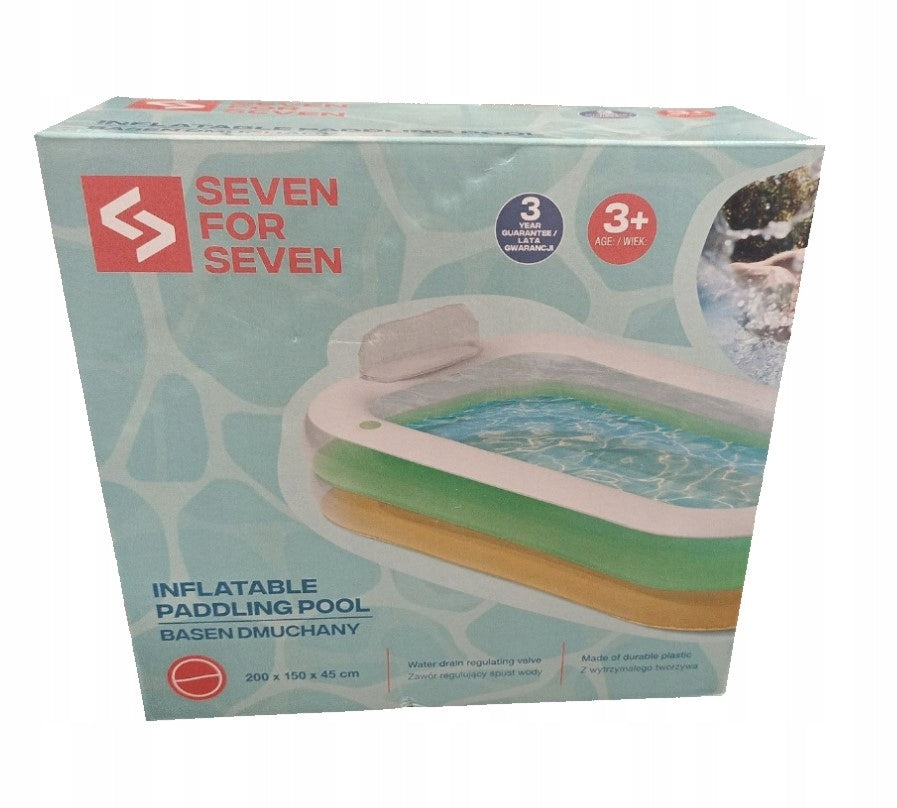 Garden inflatable pool 200x150x45 cm cm for garden fun Seven for 7 Manufacturer code 3302