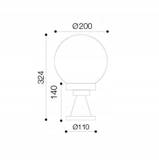 Garden lamp post with a 200 cm milky ball from Rudapol Brand Mar-Pol