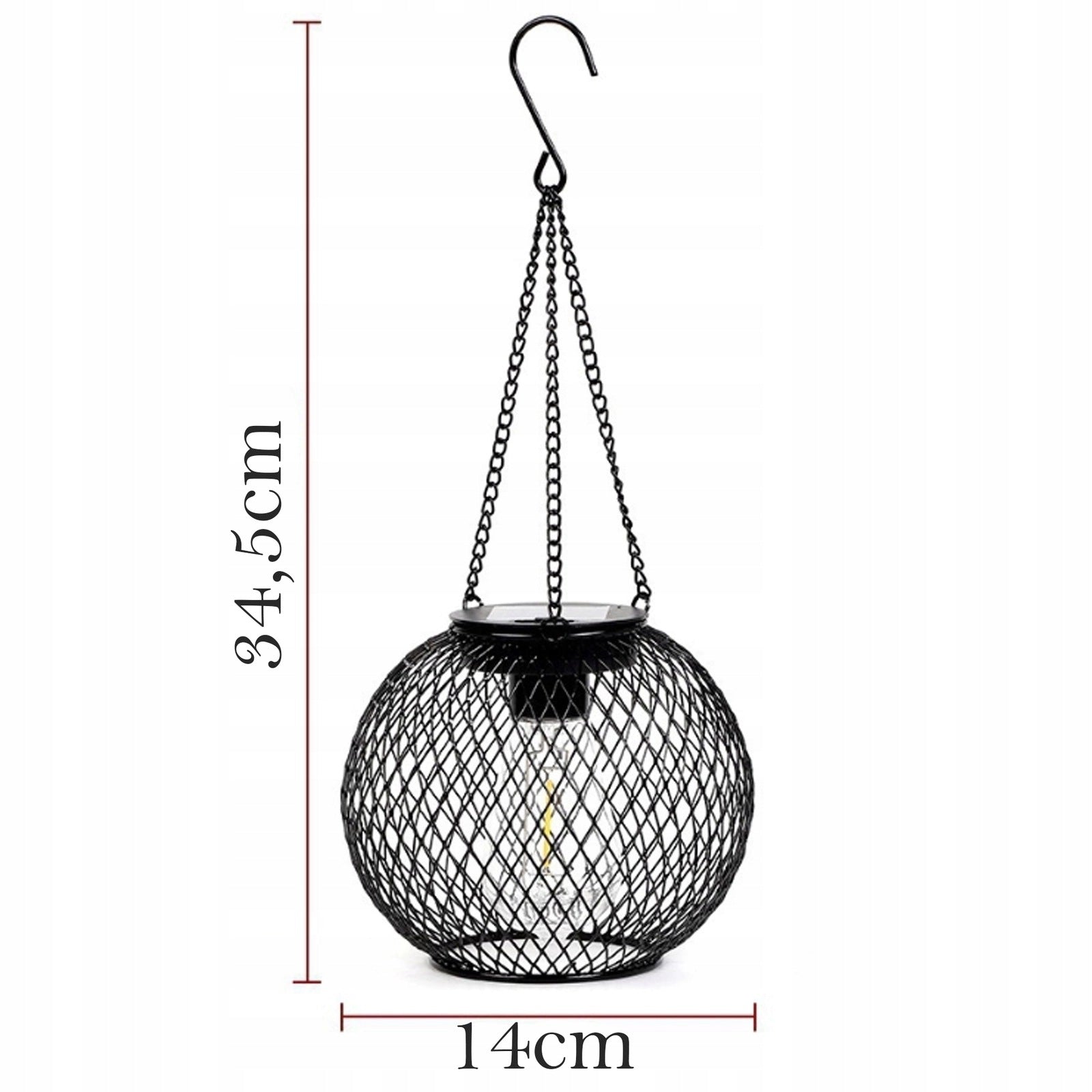 Garden lamp solar hanging ball set of 2 metal 34,5x14 cm Kind hanging lamp