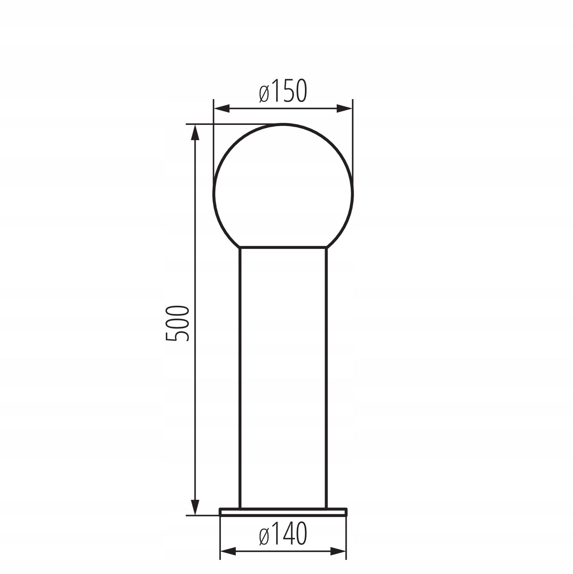 Garden lamp standing LL MERIN 50 GR outdoor IP65 E27 15W 50 cm post Packaging status original
