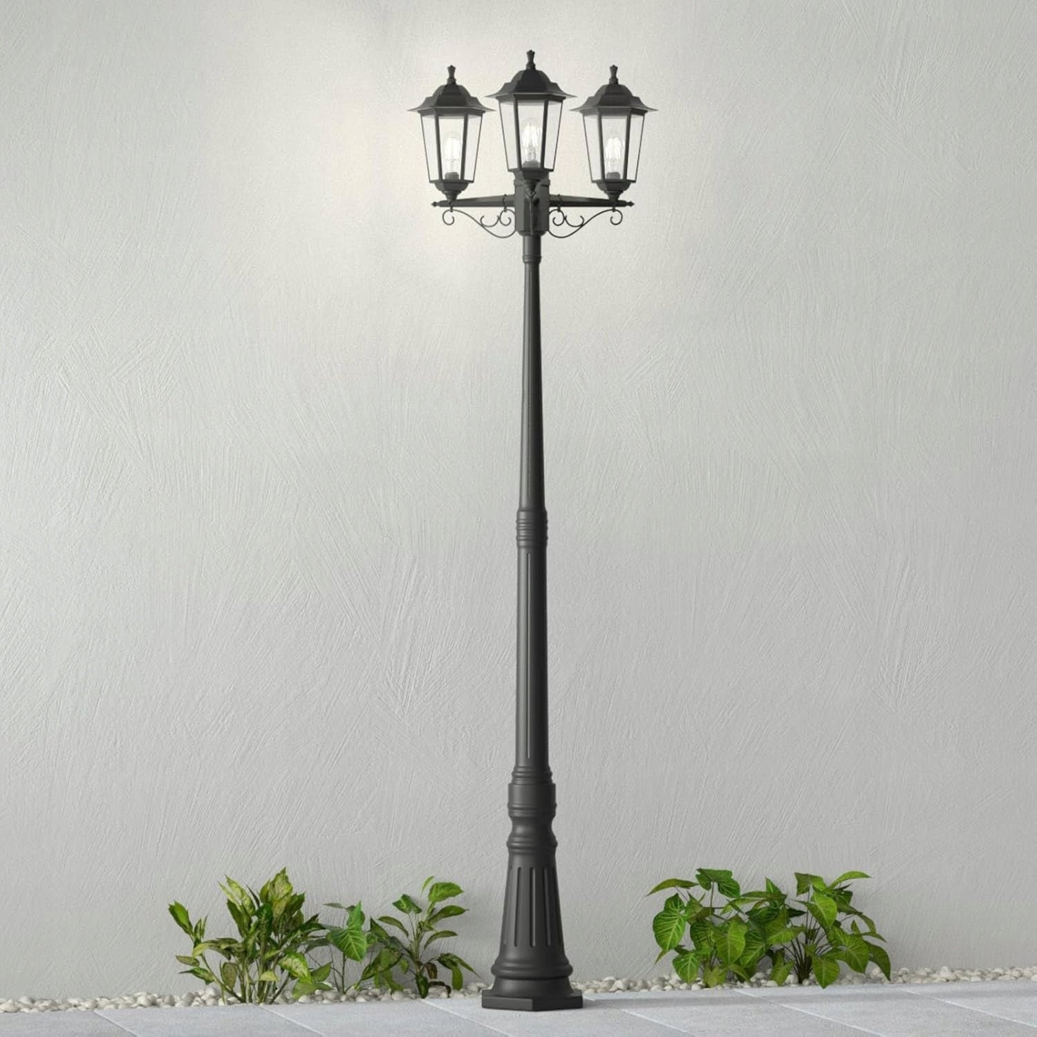 Garden lamp standing Post Lantern 3x E27 LED 200 cm Retro black Manufacturer code 8327