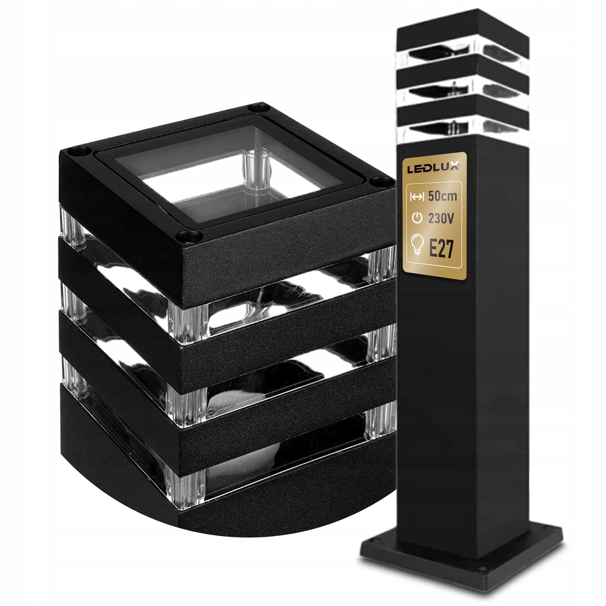 Garden lamp standing garden post for LED E27 50cm DECORATIVE BLACK