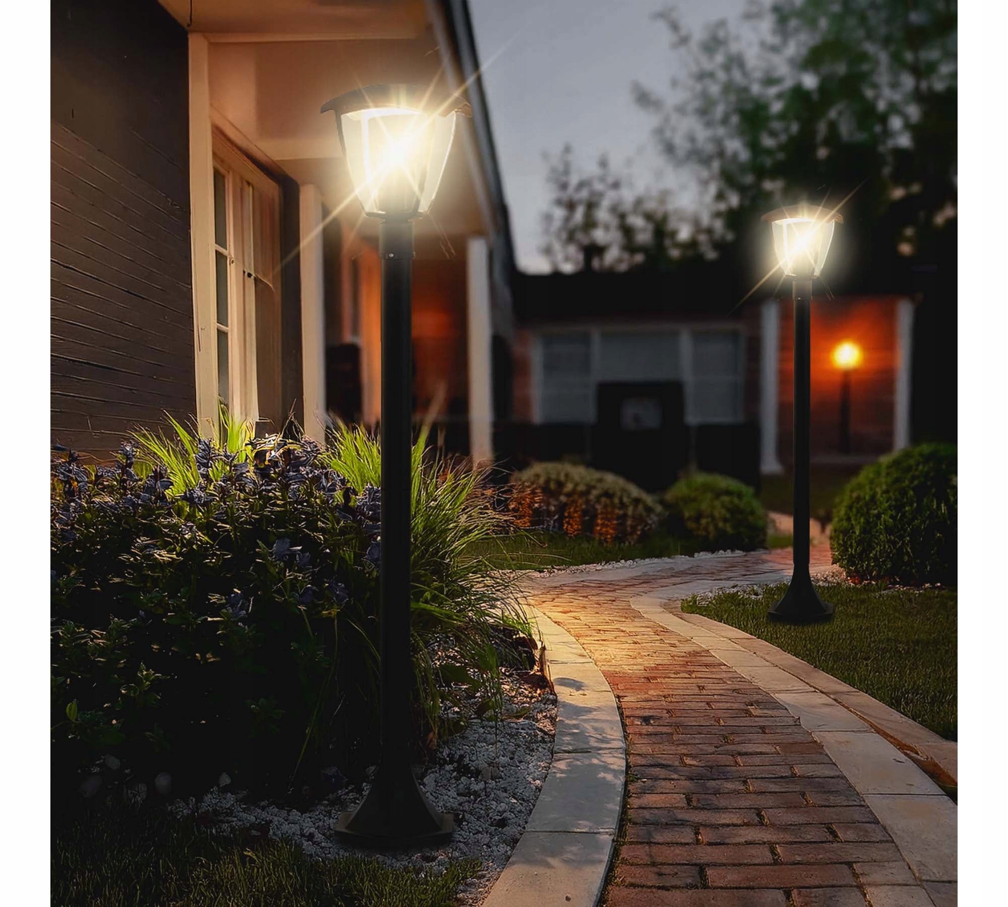 Garden lamp standing lantern post for LED E27 100cm DECORATIVE Black Collection lampa ogrodowa LED