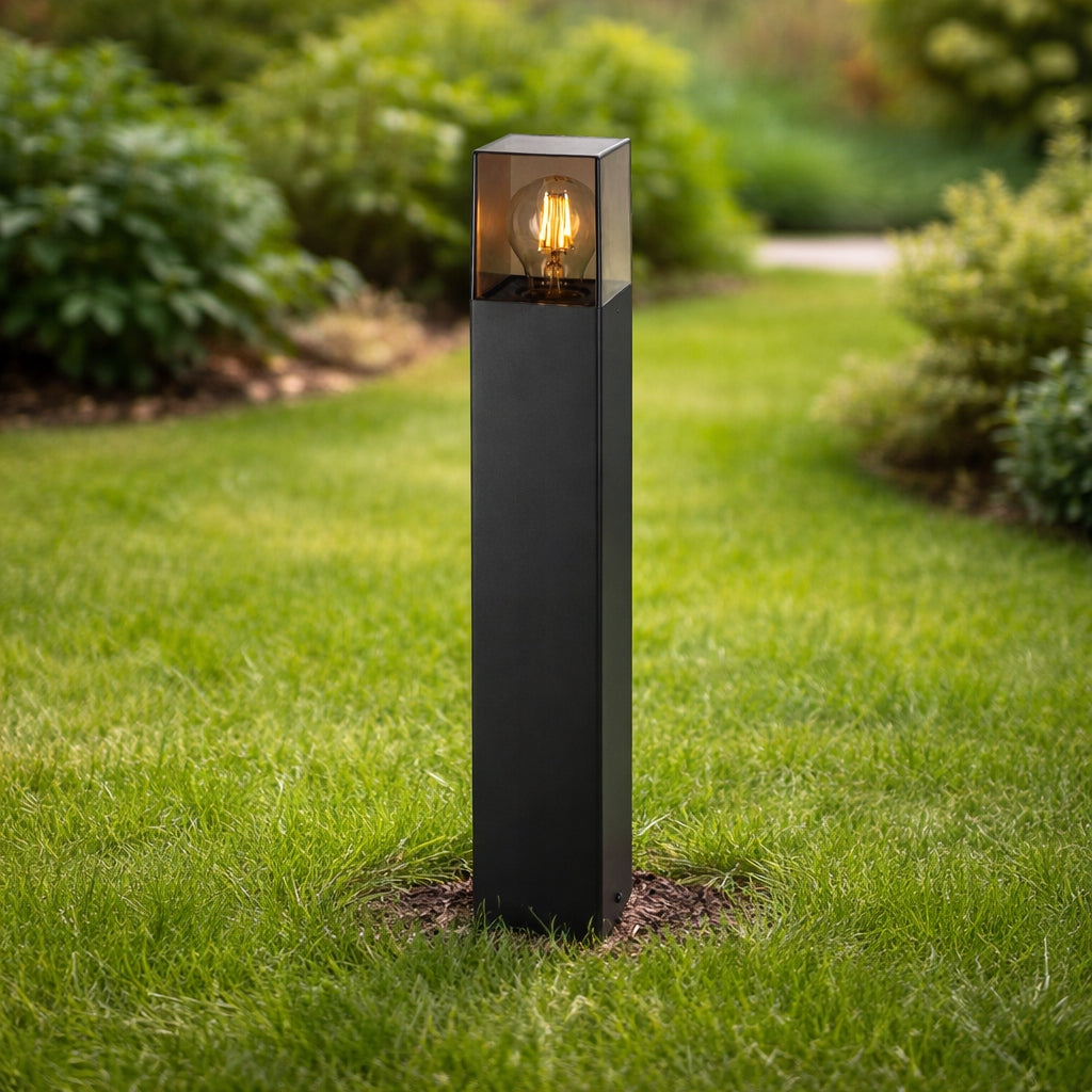 Garden lamp standing outdoor post E27 50cm SQUARE black Color black