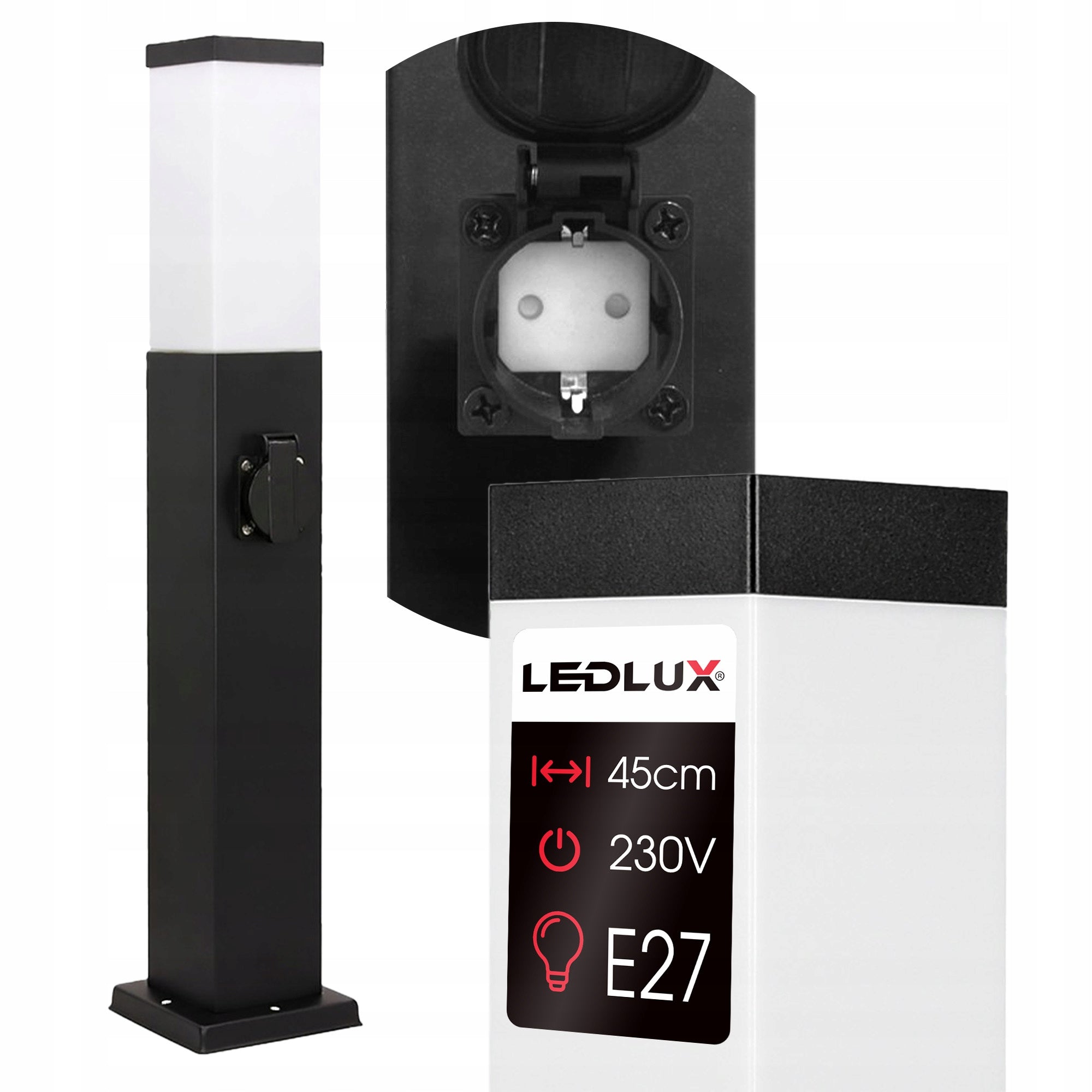 Garden lamp standing pole LED E27 45cm DECORATIVE BLACK socket