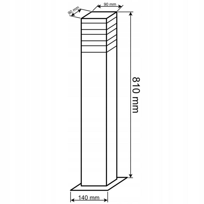 Garden lamp standing post 80 cm E27 + 230V SuperLED socket Power supply mains
