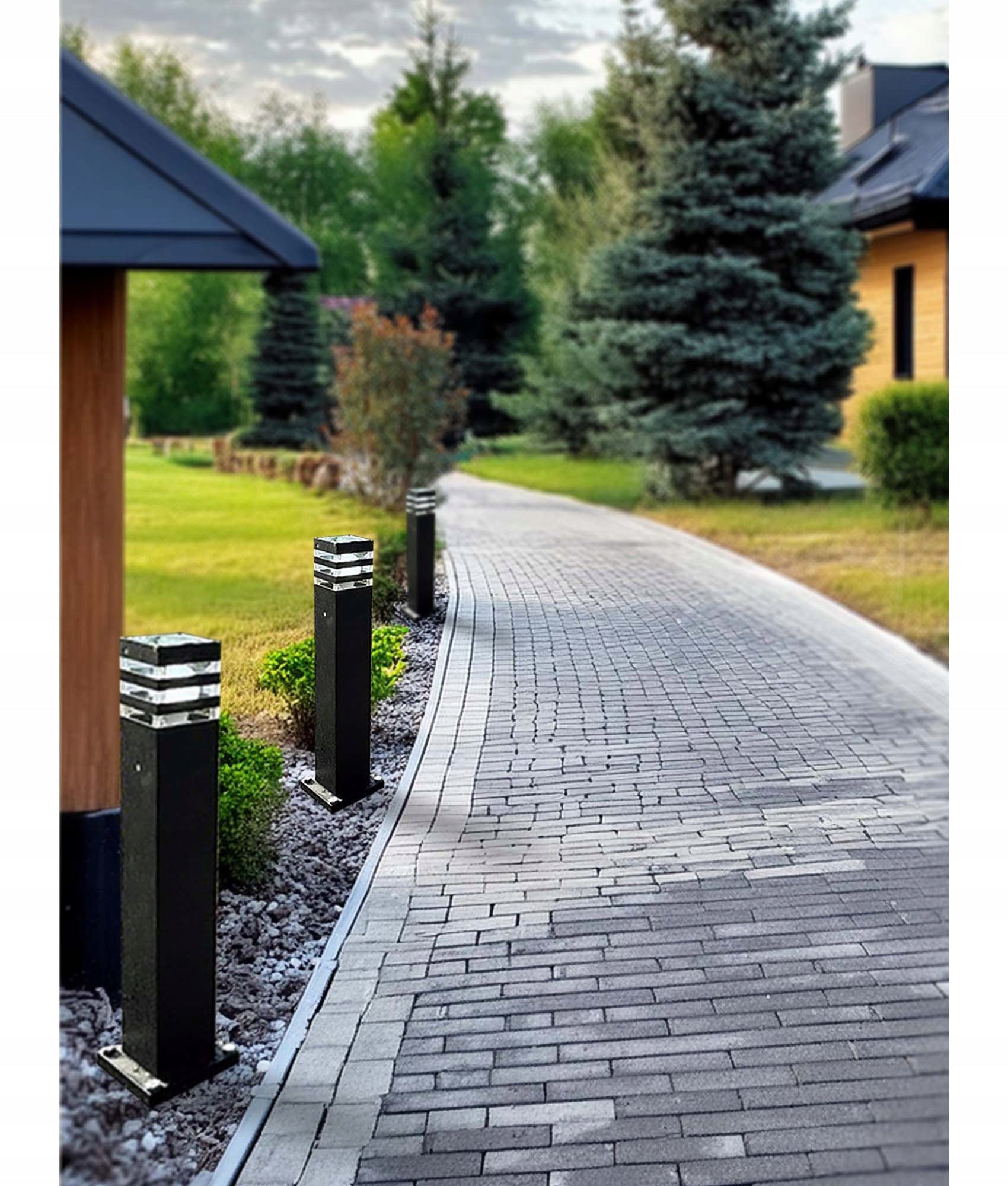 Garden lamp standing post for LED E27 60cm DECORATIVE BLACK Power supply mains