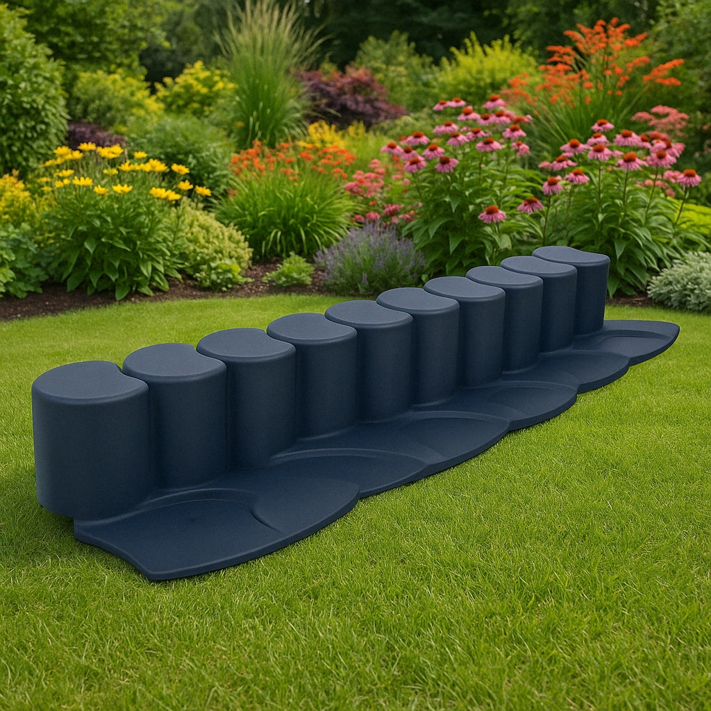 Garden palisade edging curbstone 4,1 meters anthracite border with inrun