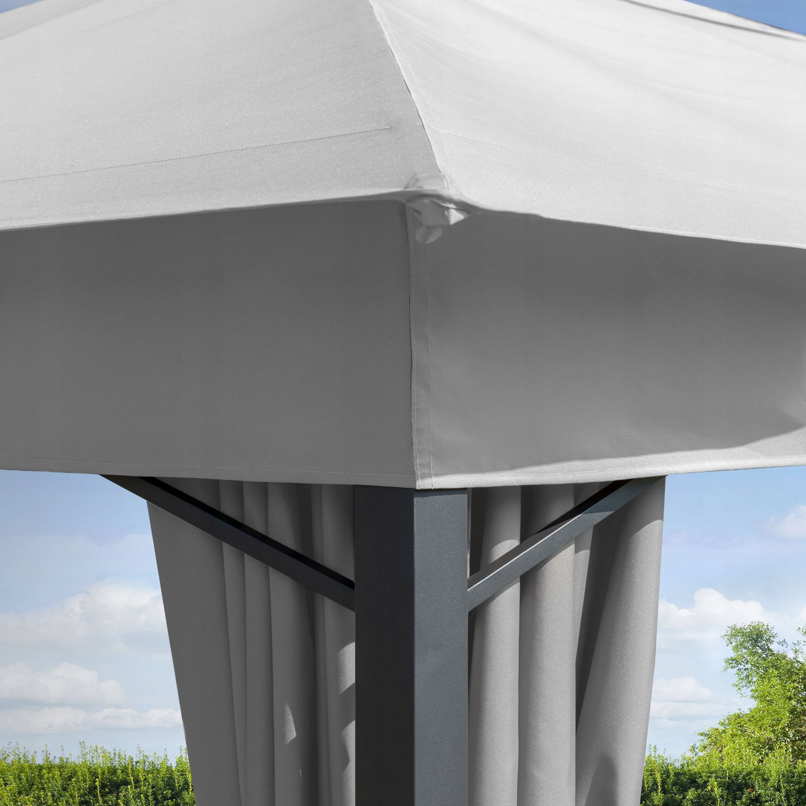 Garden pavilion 3x3 m Sunset Classic grey Number of side walls 4 walls