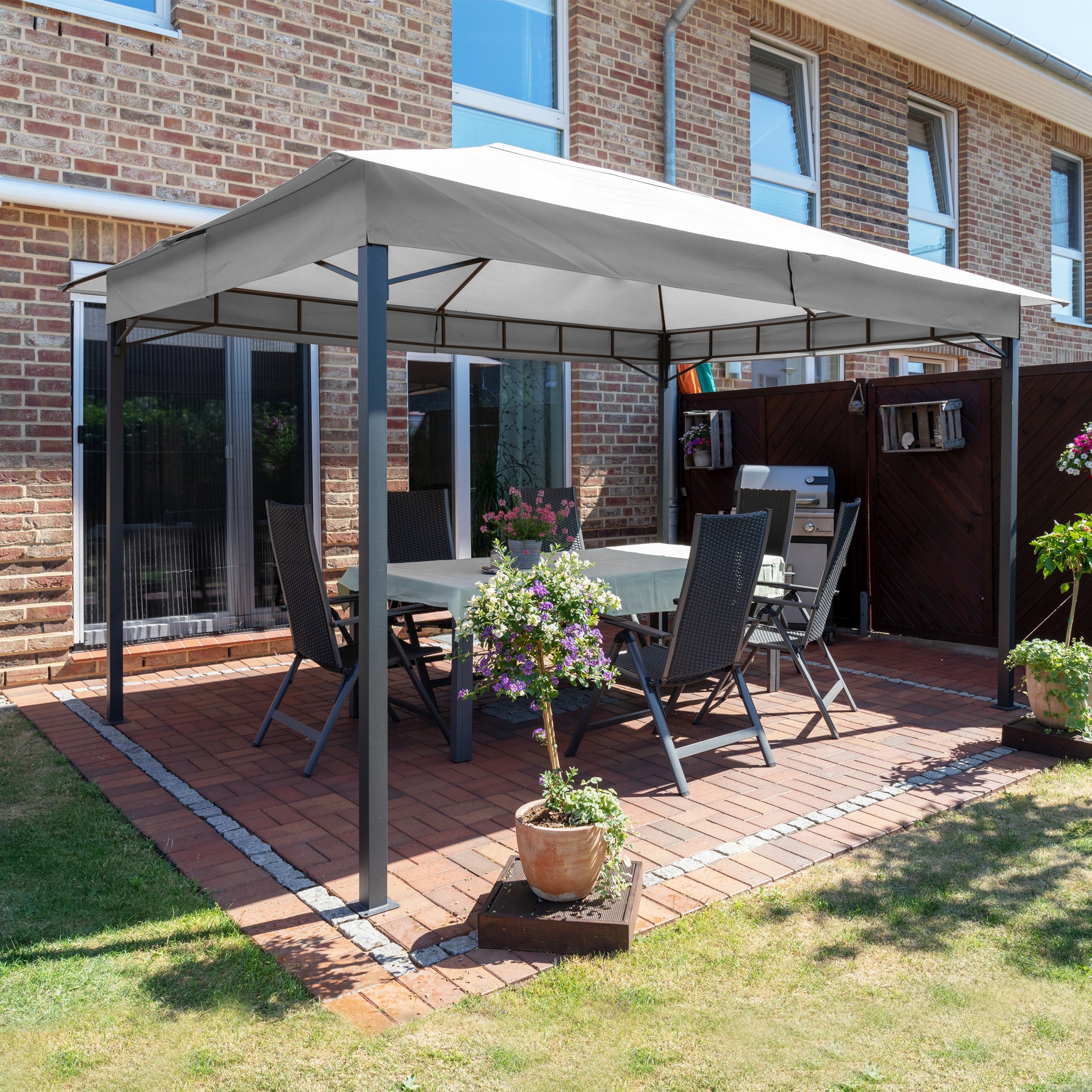 Garden pavilion 3x4 m Sunset Classic grey Length 3 m