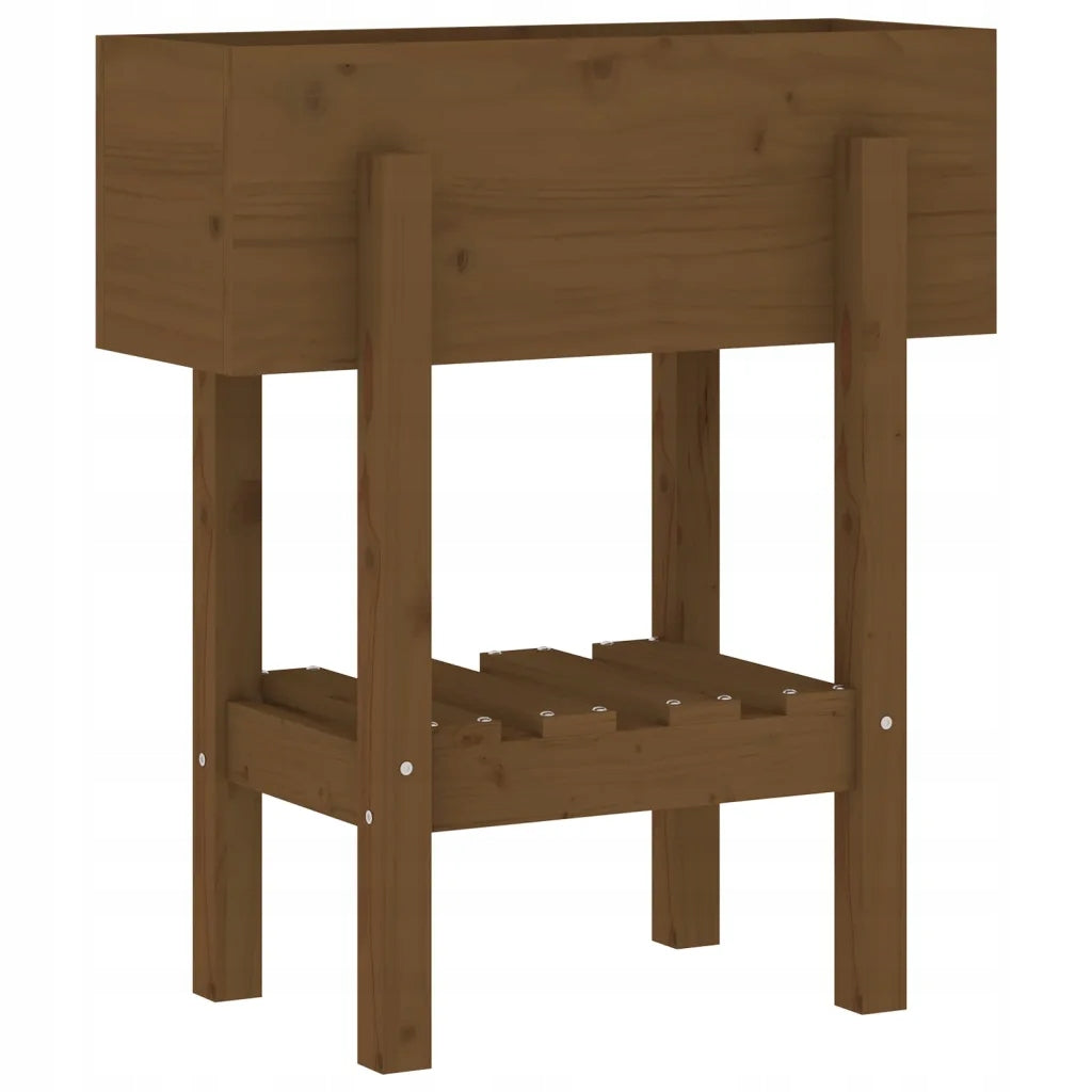 Garden planter, honey brown, 62x30x69 cm, solid pine wood