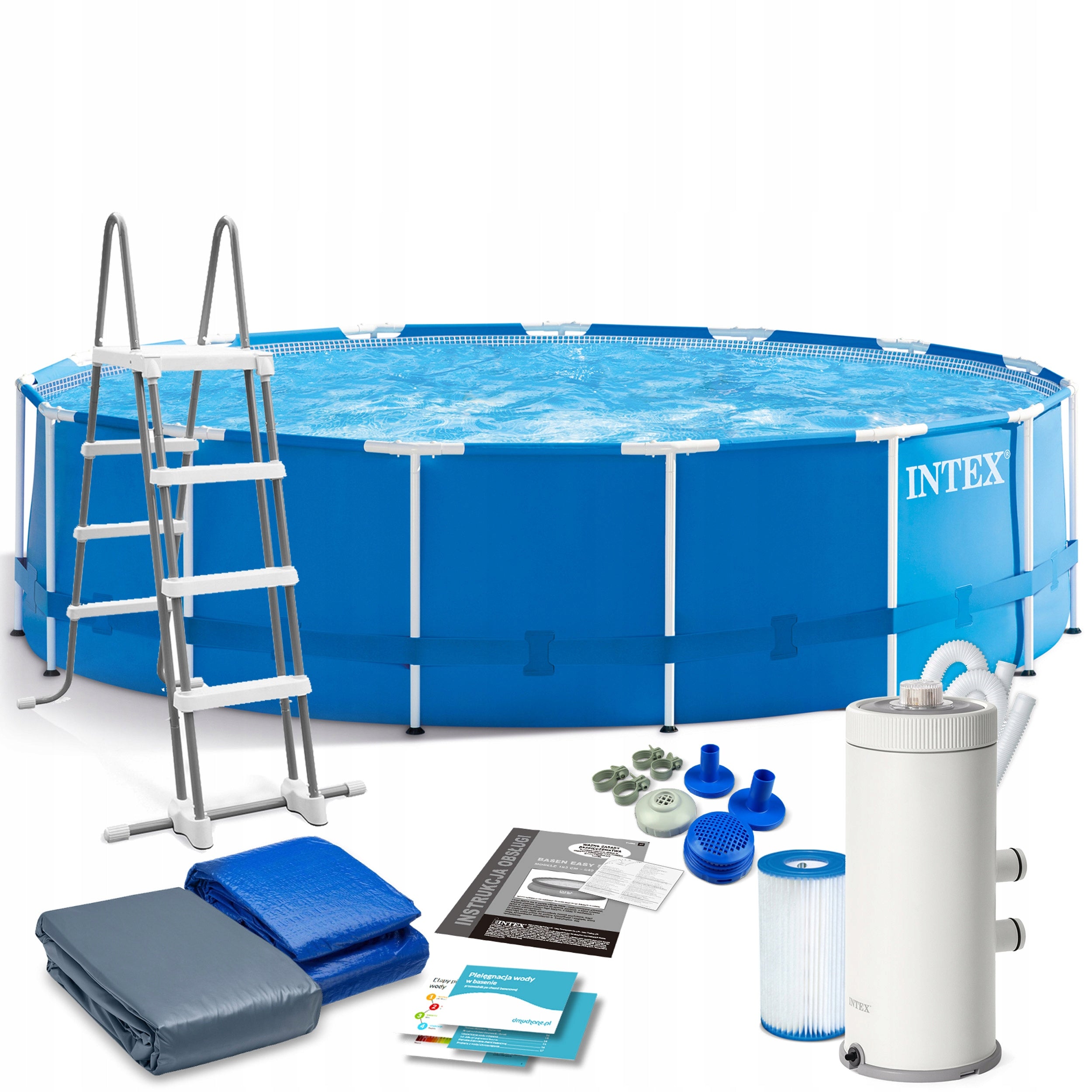 Garden pool rack 457x122 cm + pump ladder Intex 28242
